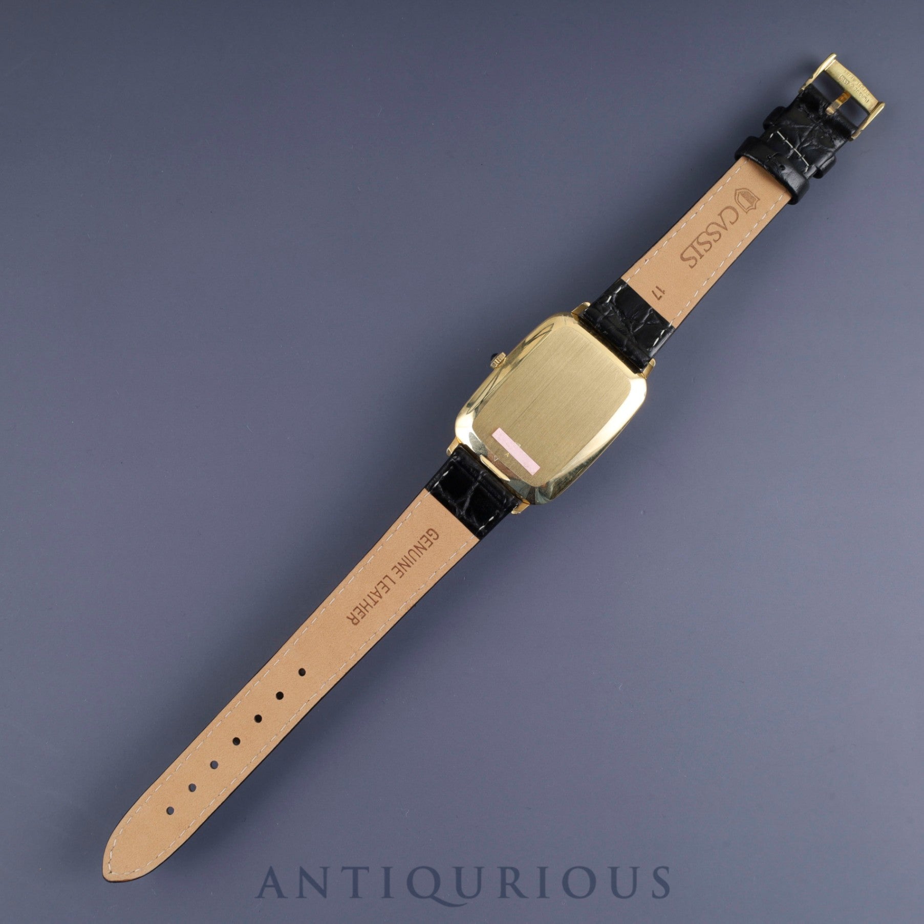 Jaeger-LeCoultre Rectangular Vogue 904321 Manual winding Cal.818/2 750YG Leather Third party buckle (GP) Black dial Overhauled