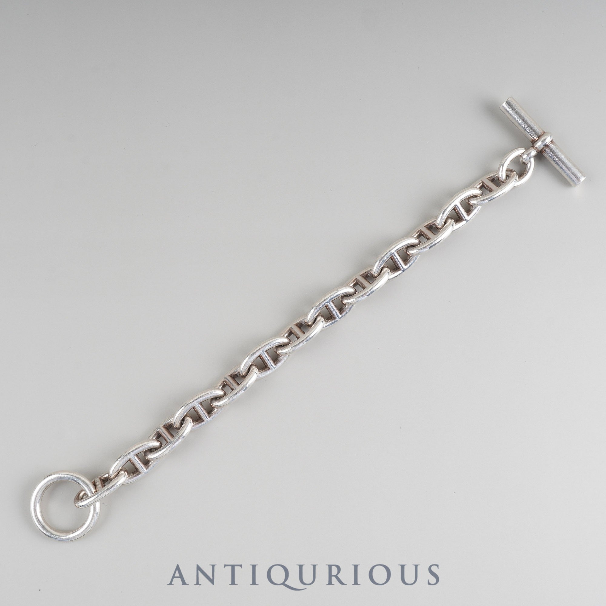 Hermès Chaine d'Ancre GM Sterling Silver Bracelet, 13 Links, Box, Card (2017), 16 Years Old
