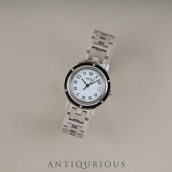 Hermès Clipper CL4.210 Quartz Stainless Steel White Dial Box Booklet Warranty (2005) Overhauled