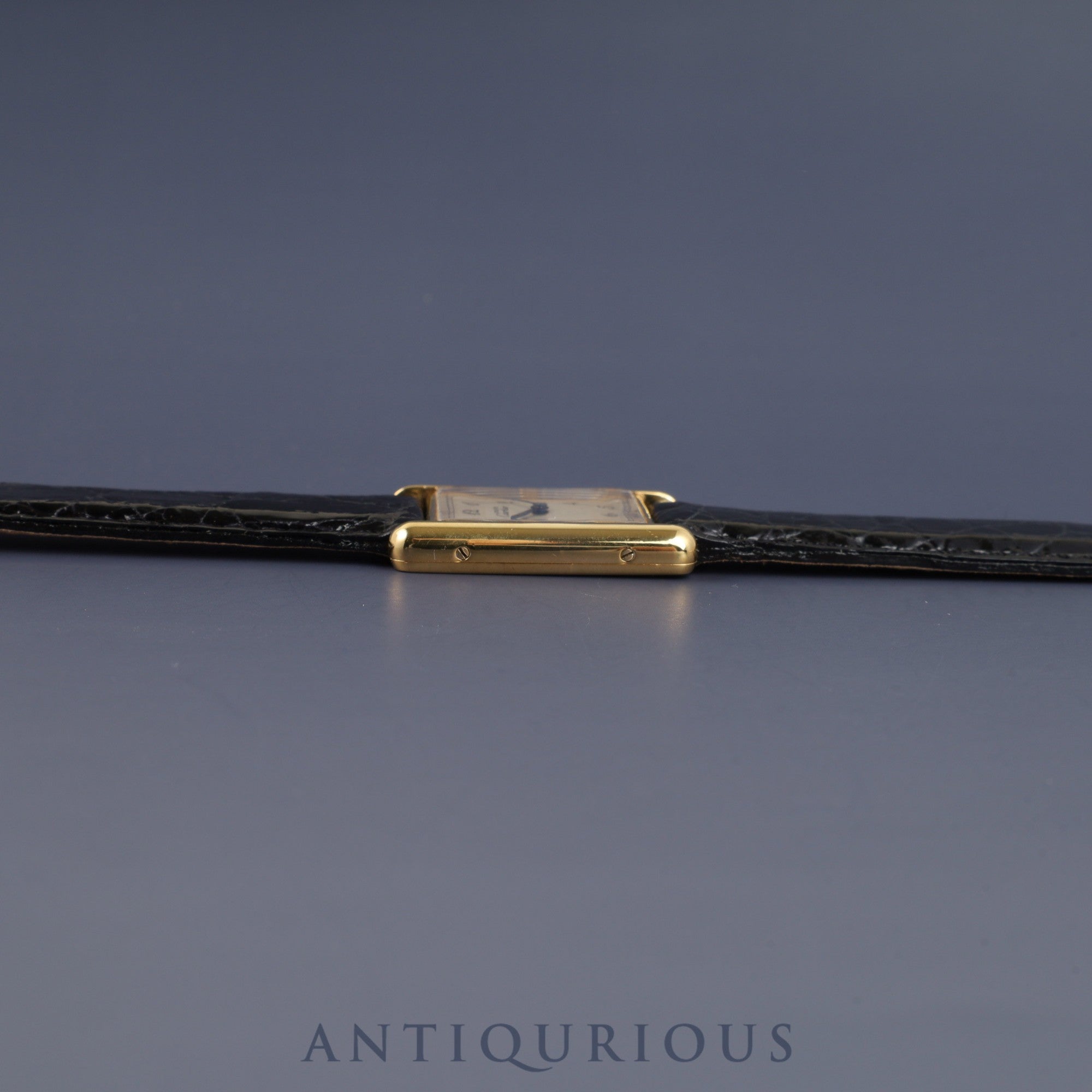 Cartier Must Tank LM 590005 Quartz Caliber 90 SV925 Leather Strap with Genuine GP Buckle, Arabic Dial, Overhauled