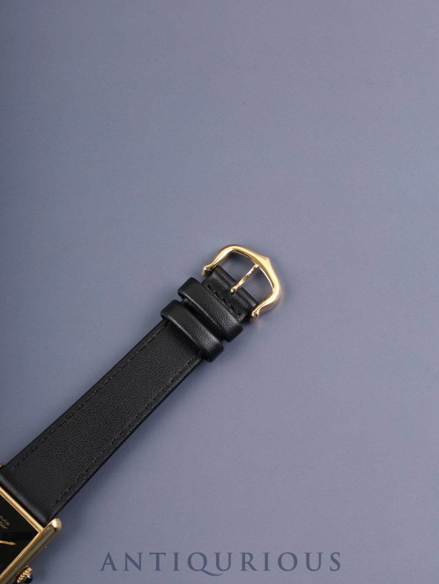 カルティエ マストタンク LM 手巻き Cal.78-1 SV925 革 純正尾錠(GP) オニキス文字盤 オーバーホール済み