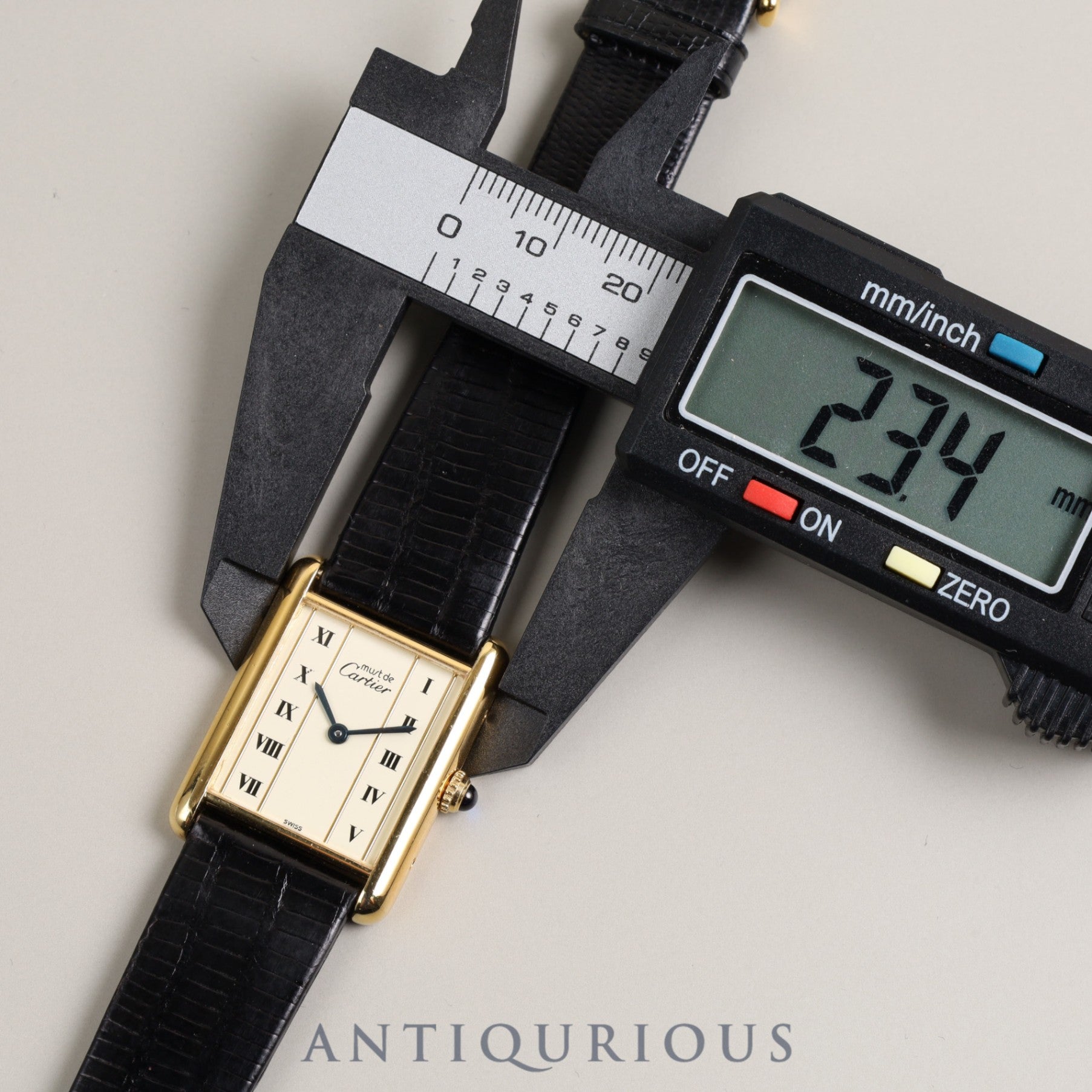 Cartier Must Tank LM QZ 590005 Cal.690 SV925 Leather Genuine Buckle (GP) Vertical Roman Dial Overhauled
