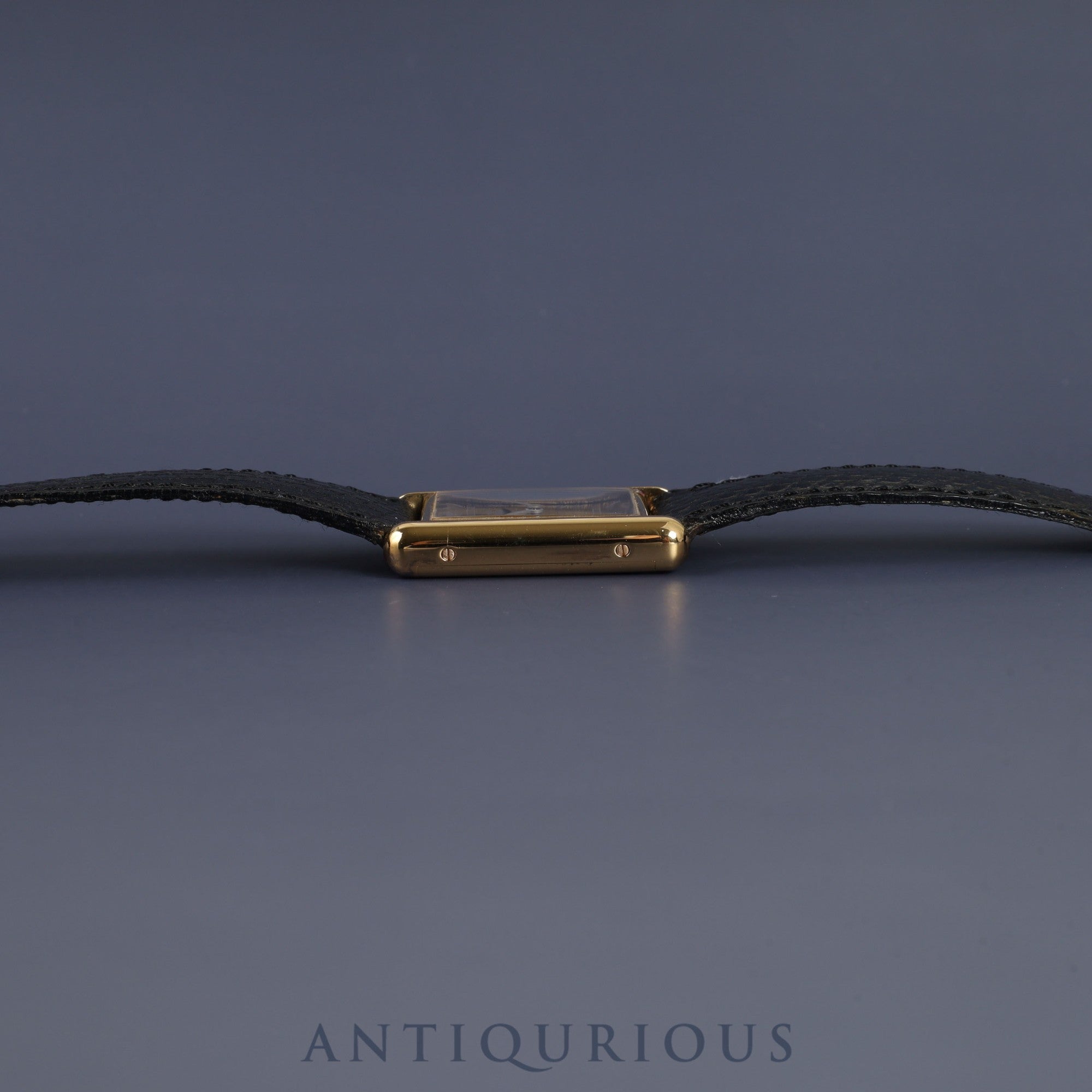 Cartier Must Tank LM Manual winding Cal.78-1 SV925 Genuine leather strap Genuine buckle Black Roman dial Warranty (1978) Overhauled