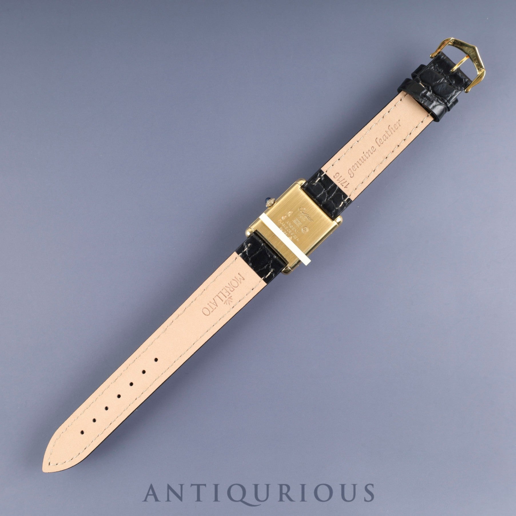 カルティエ マストタンク LM 手巻き SV925 革 純正尾錠(GP)アイボリーローマン文字盤 オーバーホール済み 新品仕上げ済み