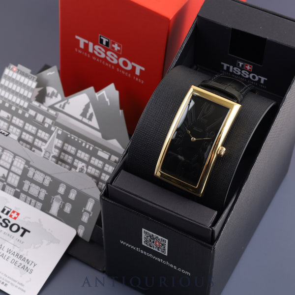 ティソ バナナウォッチ T117509A クォーツ GP 純正革ベルト 純正尾錠(GP)ブラックアラビア文字盤 保証書(2021年)箱 オーバーホール済み