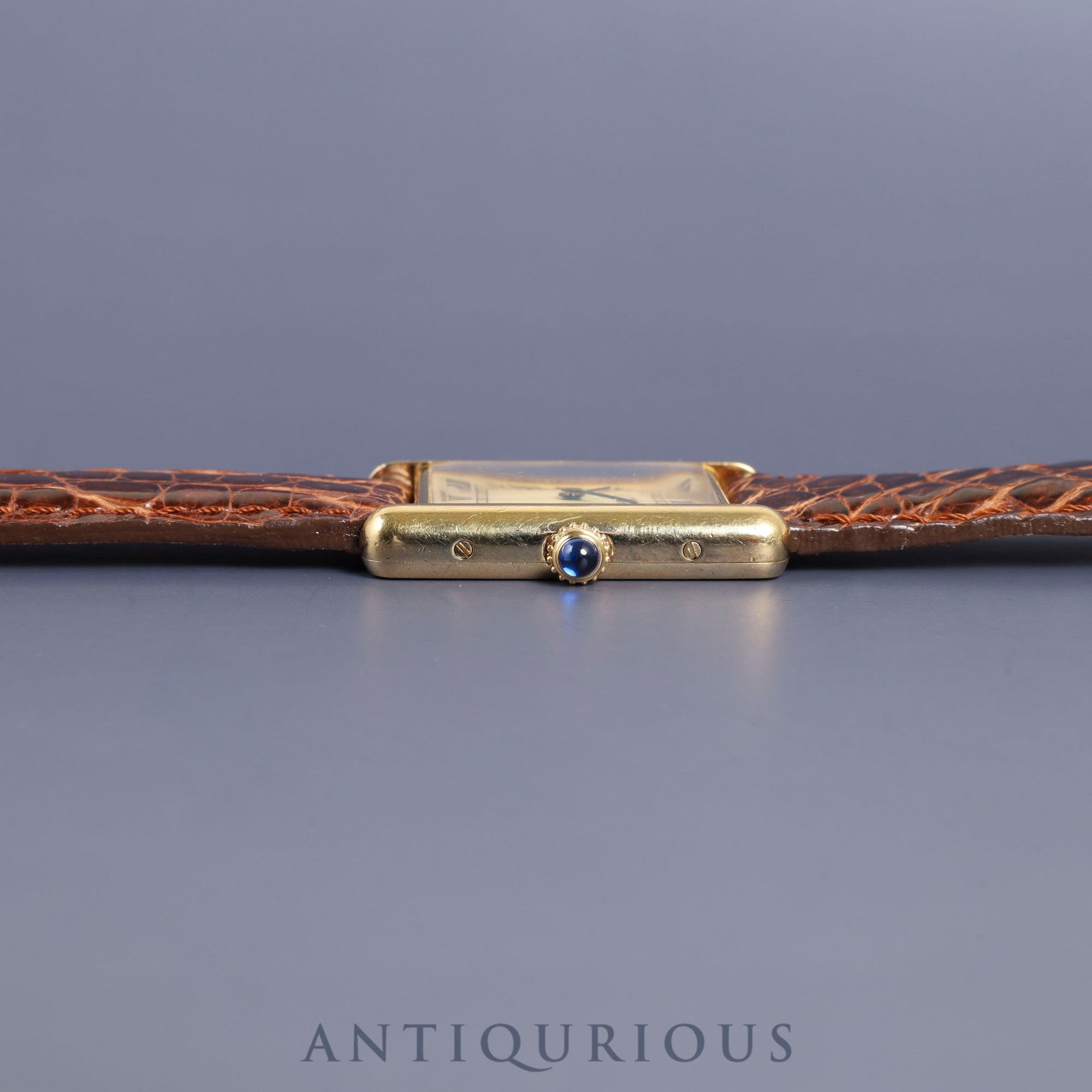 Cartier Must Tank LM 590005 Quartz SV925 Leather Genuine Buckle (GP) Ivory Roman Dial Complete service (full maintenance) completed at Cartier boutique