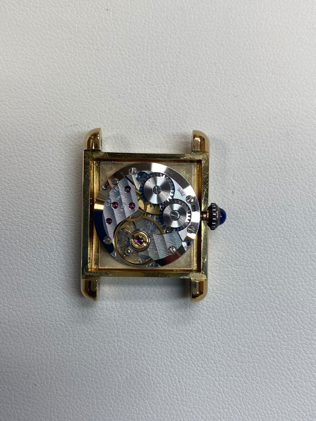 Cartier Must Tank SM Manual winding Cal.78-1 SV925 Leather Genuine buckle (GP) Ivory Roman dial Overhauled