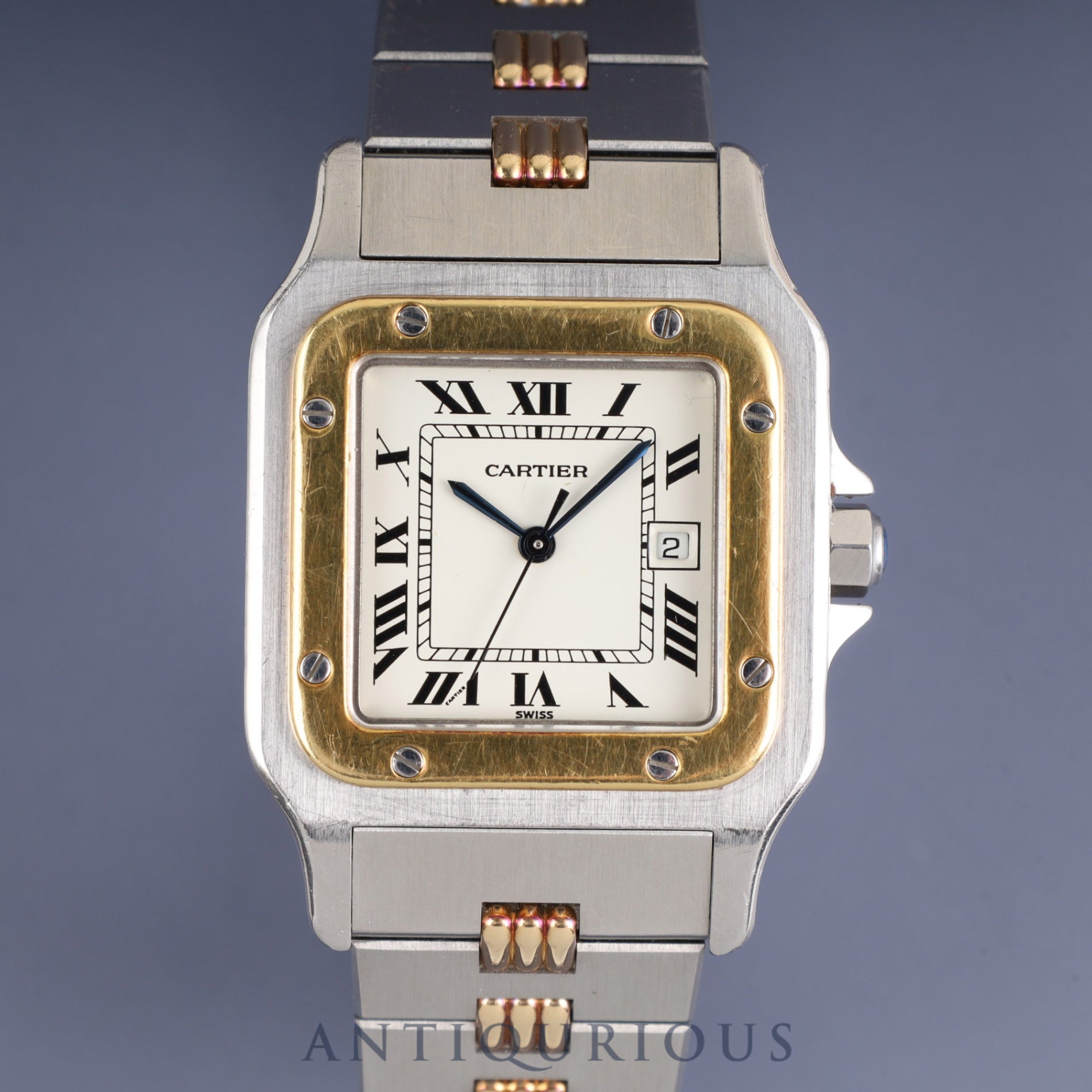 Cartier Santos Galbee LM 2961 Automatic SS/YG SS/YG Godron bracelet Ivory dial Overhauled