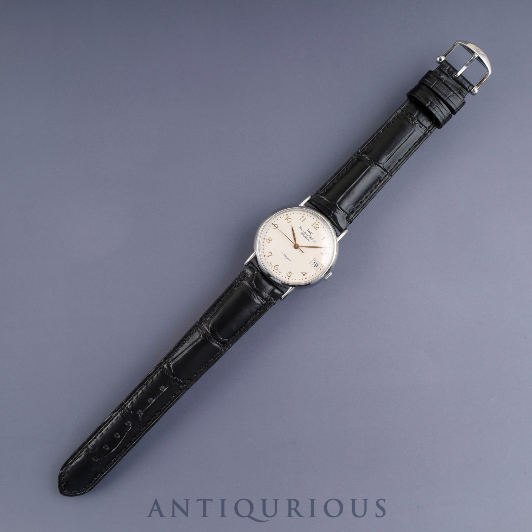 IWC ポートフィノ IW351323 自動巻き Cal.- SS 革 純正尾錠(SS)シルバーアラビア文字盤 オーバーホール済み