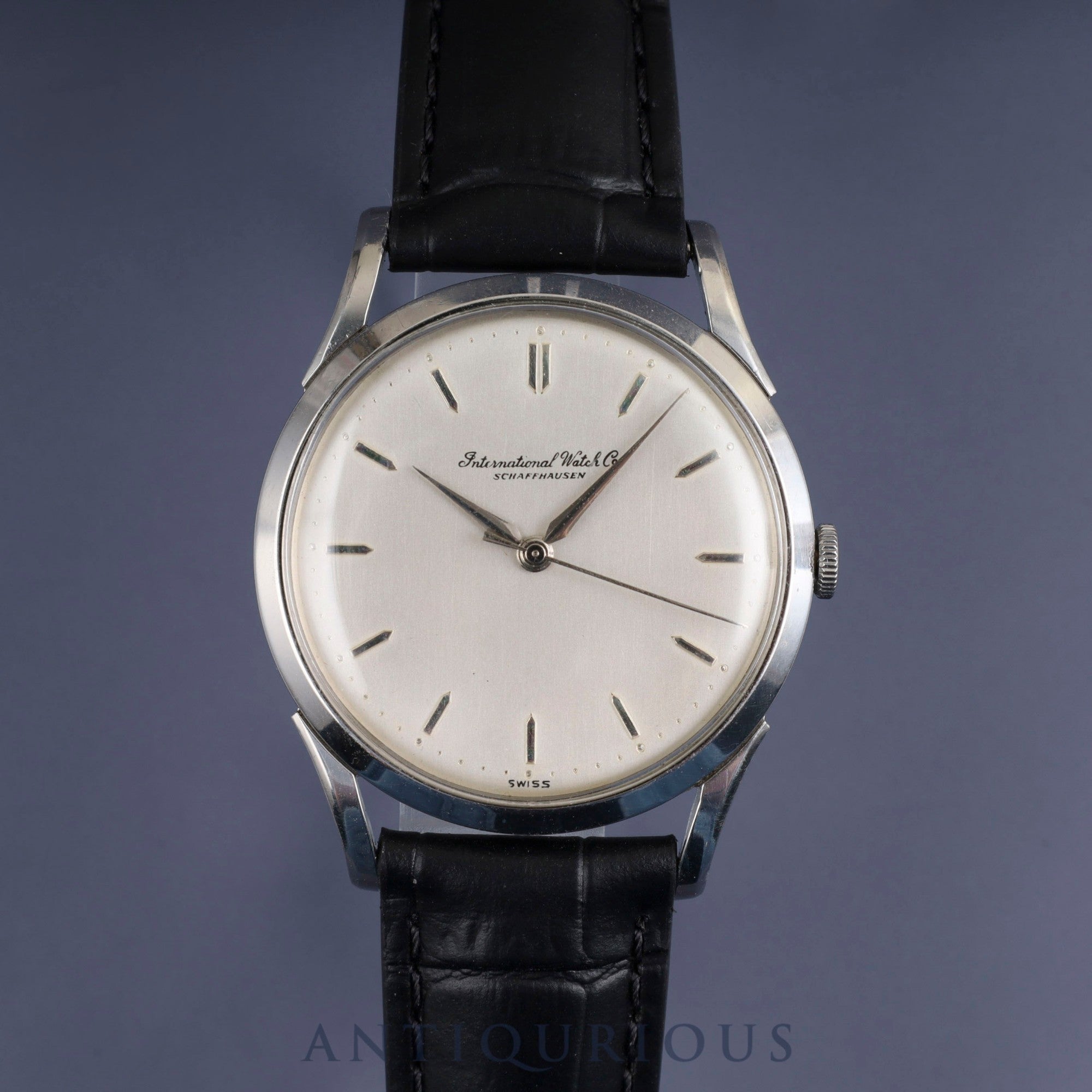 IWC オールドインター シャウハウゼン 手巻き Cal.89 SS 革 社外尾錠(SS)シルバー文字盤 オーバーホール済み アイダブリュシー