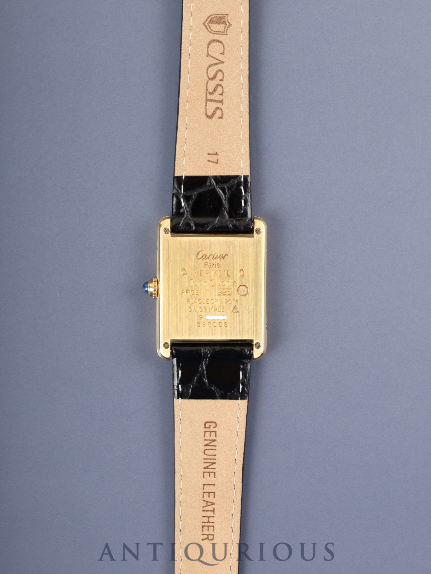 カルティエ マストタンク LM 590005 クォーツ Cal.90 SV925 革 純正尾錠(GP)オパラン文字盤 オーバーホール済み 新品仕上げ済み