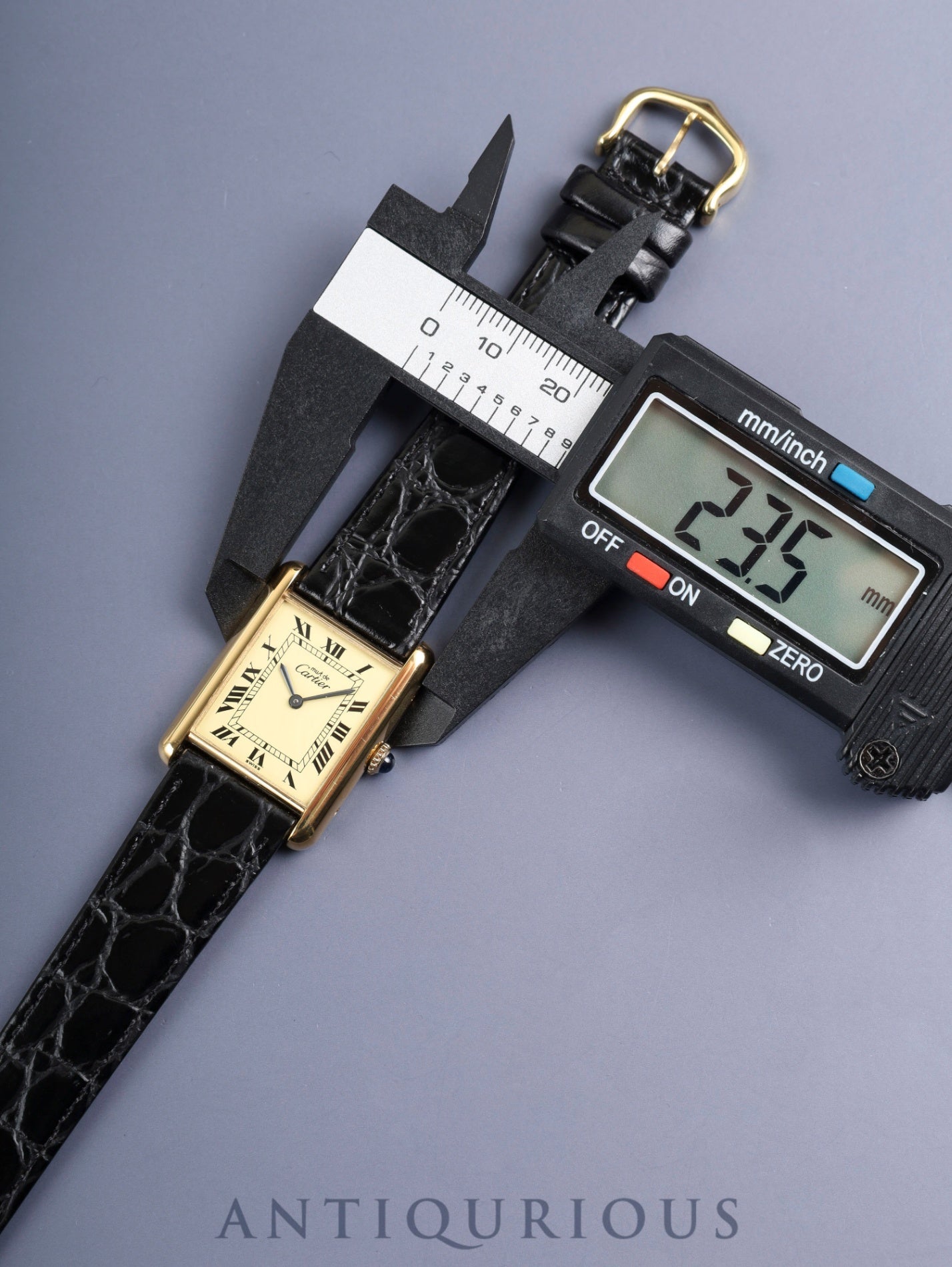 カルティエ マストタンク LM 手巻き Cal.78-1 SV925 革 純正ピンバックル(GP)アイボリーローマン文字盤(SWISS表記 ) 箱 冊子 カード オーバーホール済み