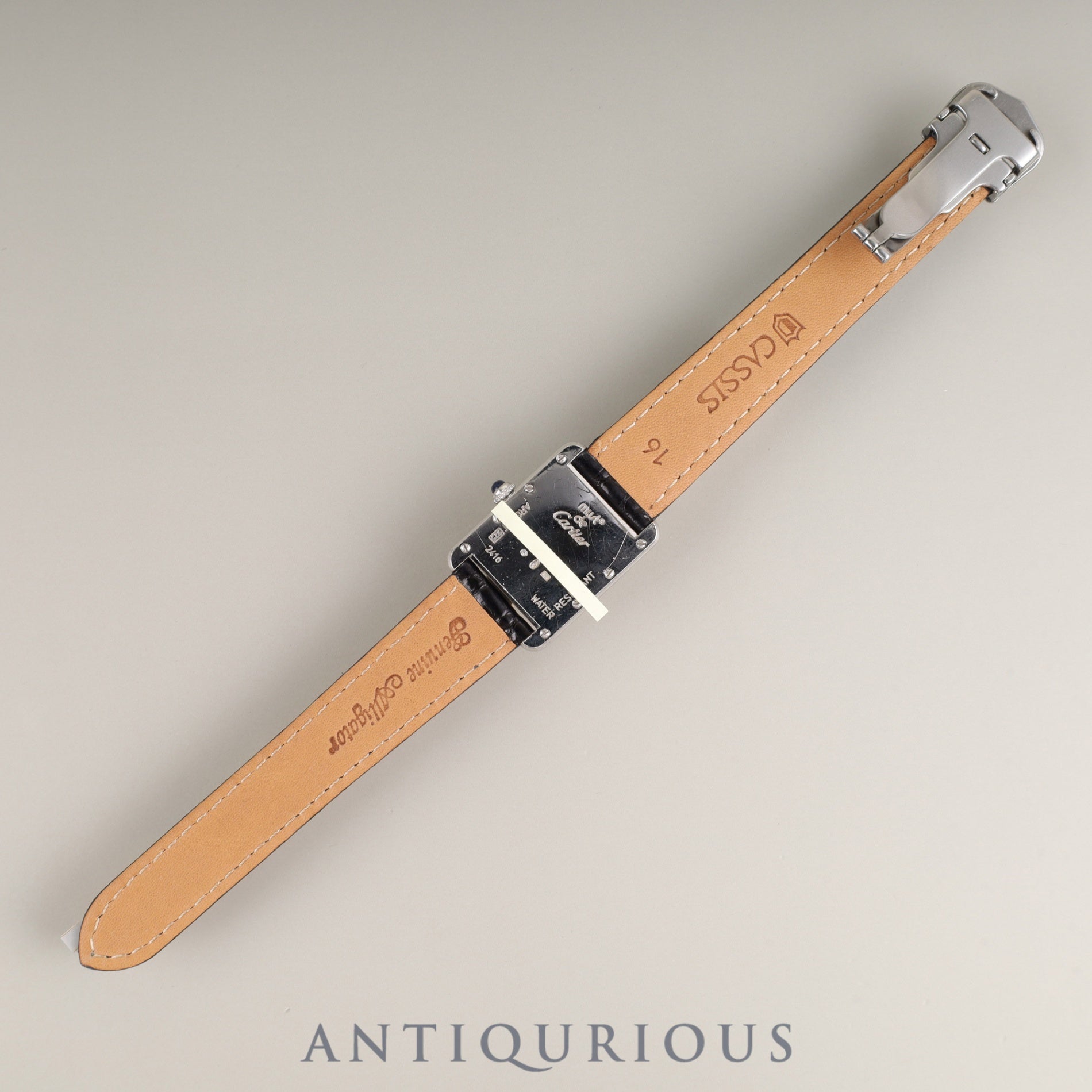 Cartier Must Tank MM W1014054 / 2416 Quartz Caliber 057 SV925 Leather Strap with Genuine D-Clasp (Stainless Steel) White Roman Dial (SWISS MADE) Overhauled