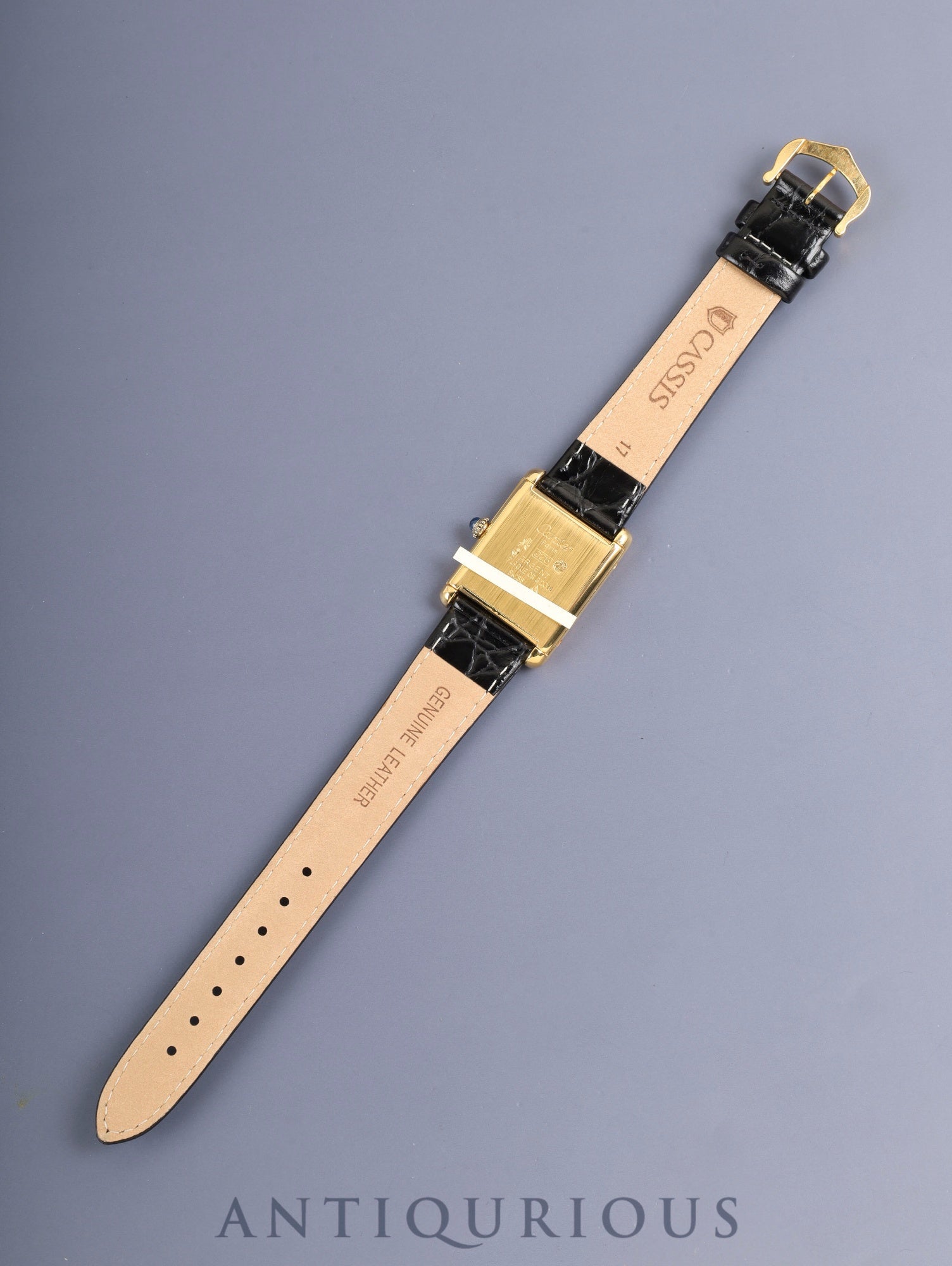 カルティエ マストタンク LM 6 手巻き Cal.78-1 SV925 革 純正ピンバックル(GP)ラピスラズリ文字盤(SWISS表記)純正レザーベルト付き オーバーホール済み 新品仕上げ済み