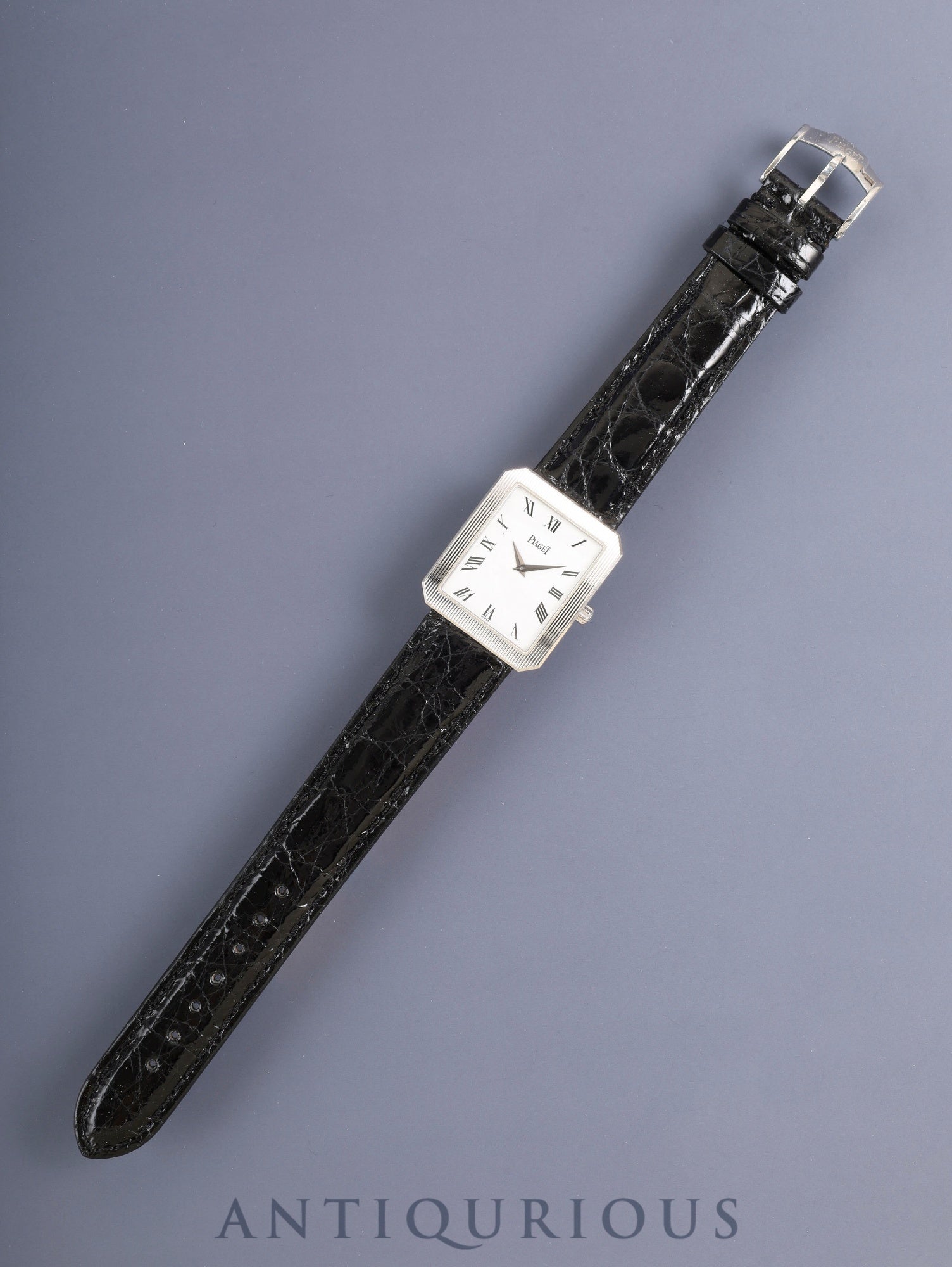 Piaget Protocole 90154 Manual Winding Cal.430P 750WG Leather Original Pin Buckle (750WG) White Roman Dial Box Overhauled