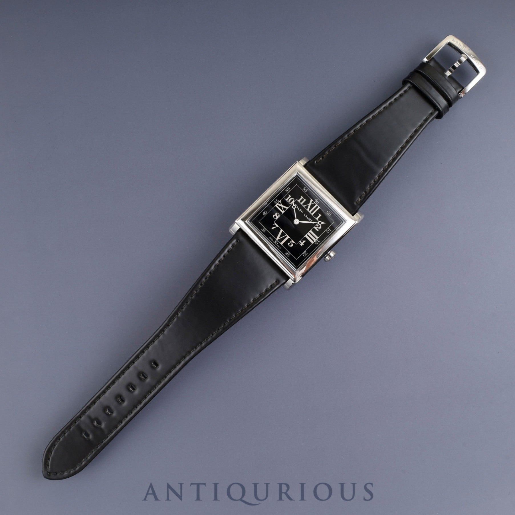 Ralph Lauren Slim Classic 867 K01500 Automatic Caliber RL300-1 Stainless Steel Leather Strap with Genuine Stainless Steel Buckle, Black Dial, Box, Warranty (2024) Overhauled