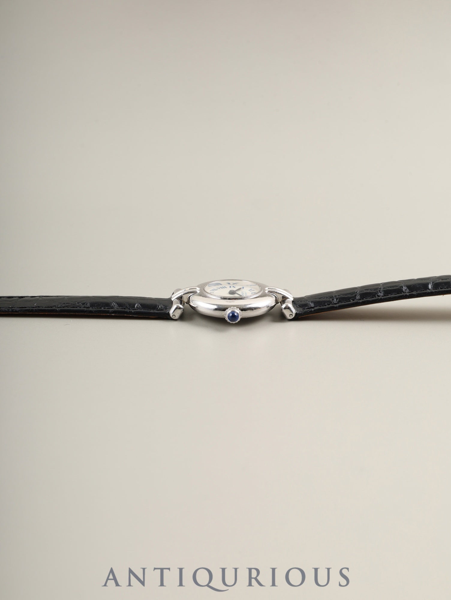 カルティエ マストコリゼ W1001665 / 1903 クォーツ Cal.90 SV925 革 純正Dバックル(SS) ホワイトローマン文字盤 オーバーホール済み リューズ新品仕上げ済み