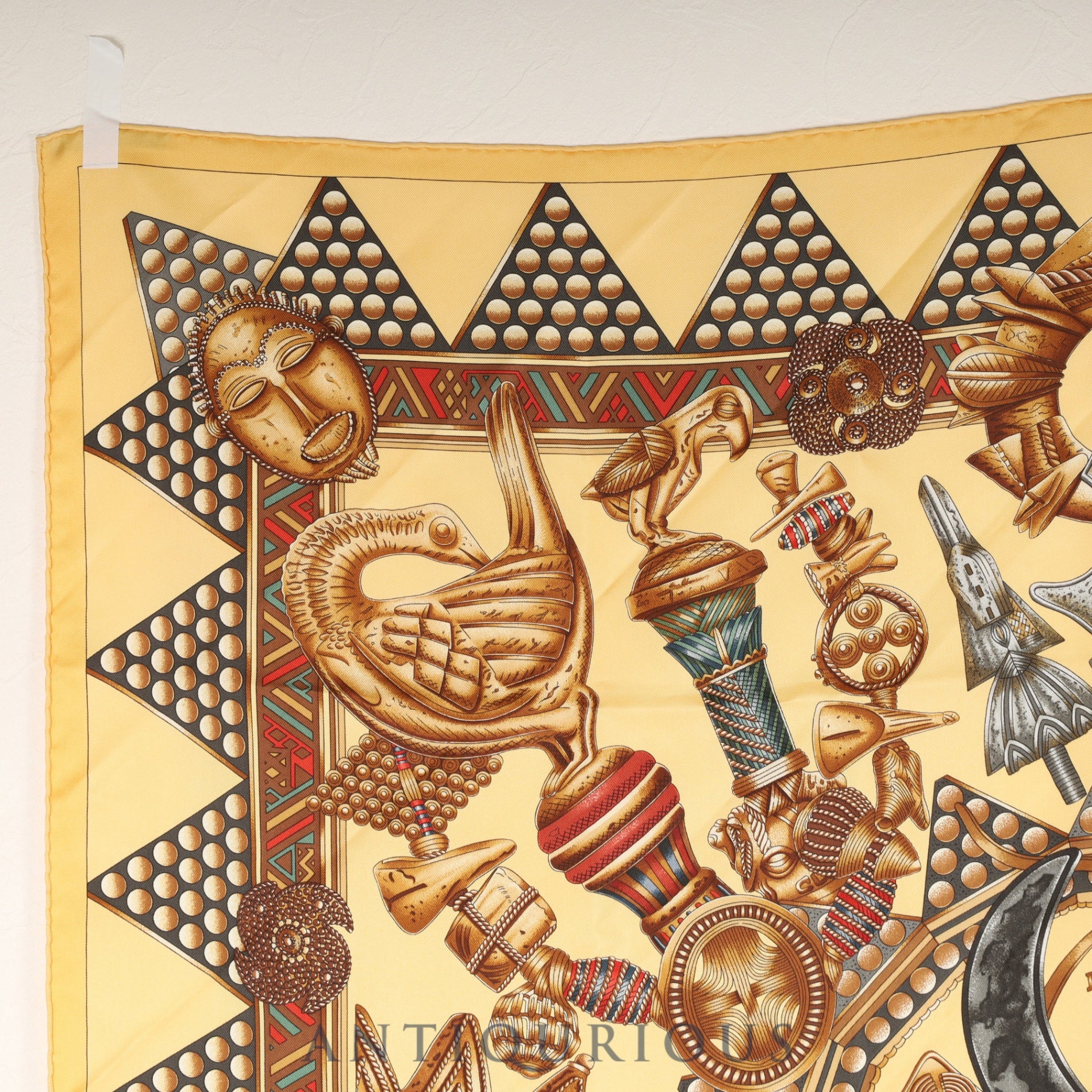 エルメス スカーフ カレ90 首長達の金 SILK100%