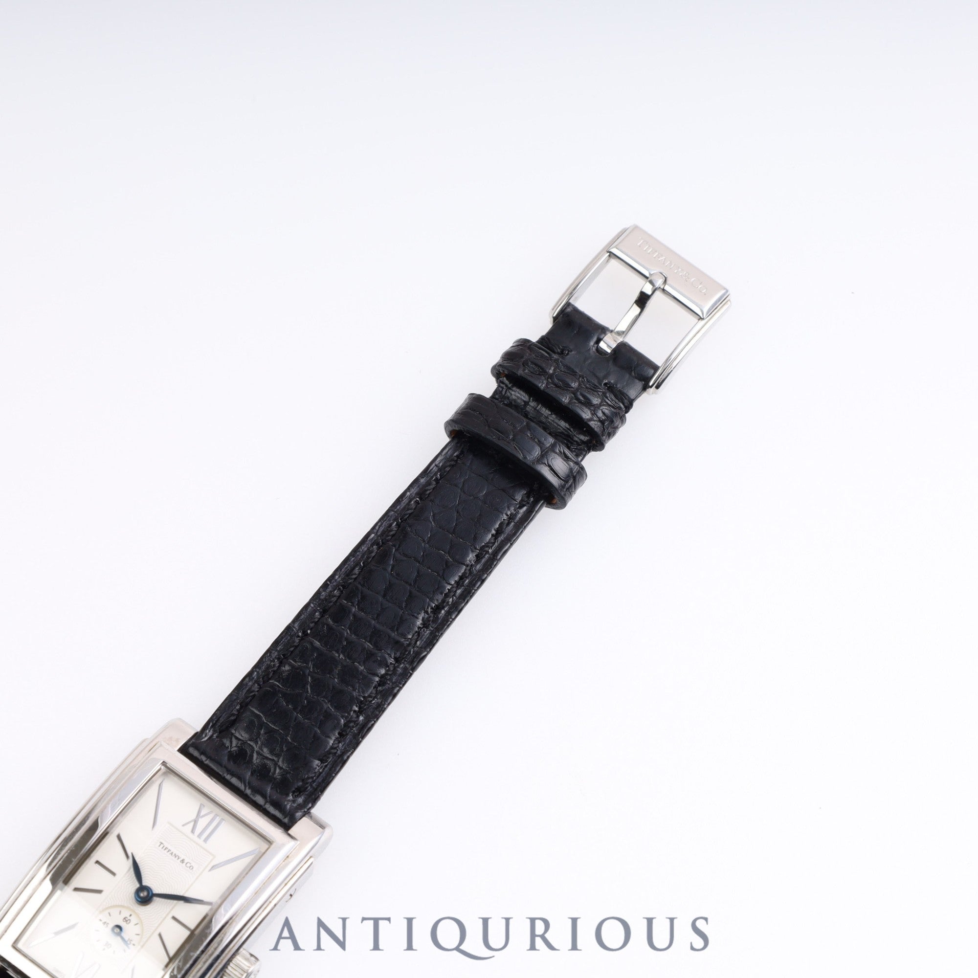 Tiffany Grand Small Second Z0035.13.10A21A40A Quartz Cal.989.153 SS Leather Genuine Buckle (SS) Silver Dial Warranty Card