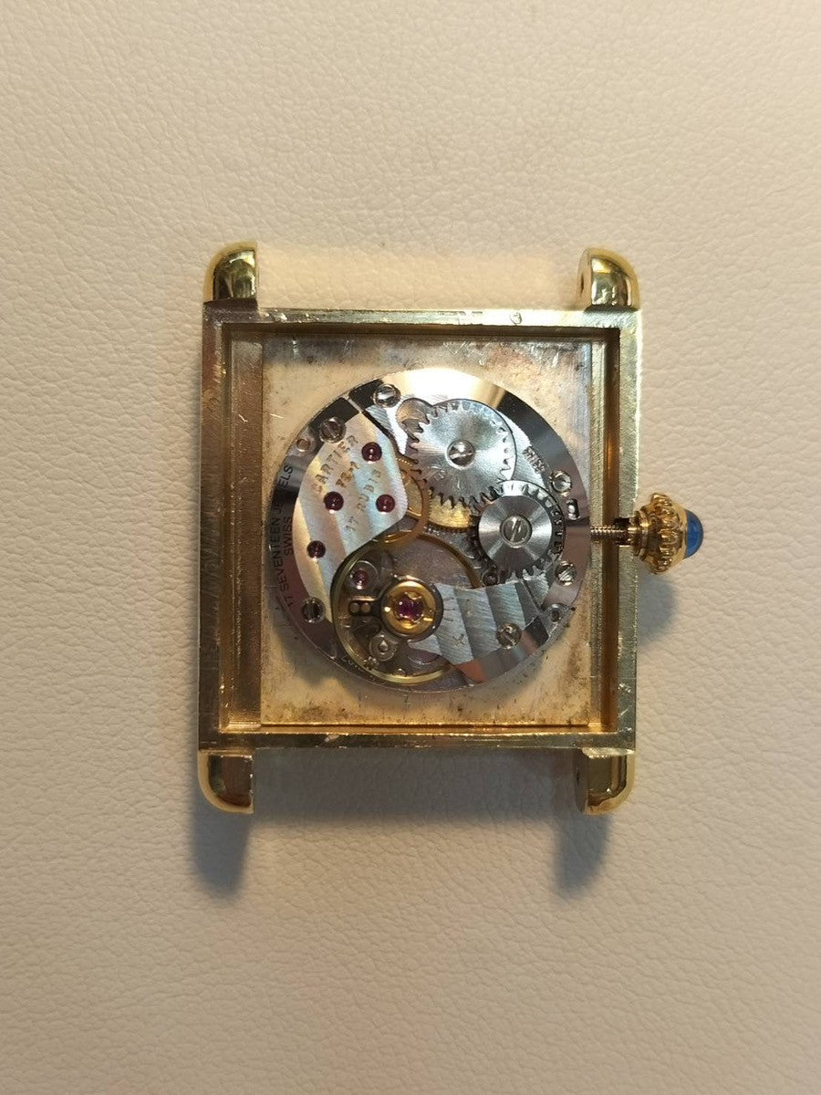 カルティエ マストタンク LM 手巻き Cal.78-1 SV925 革 純正Dバックル(GP)アイボリーローマン文字盤 オーバーホール済み