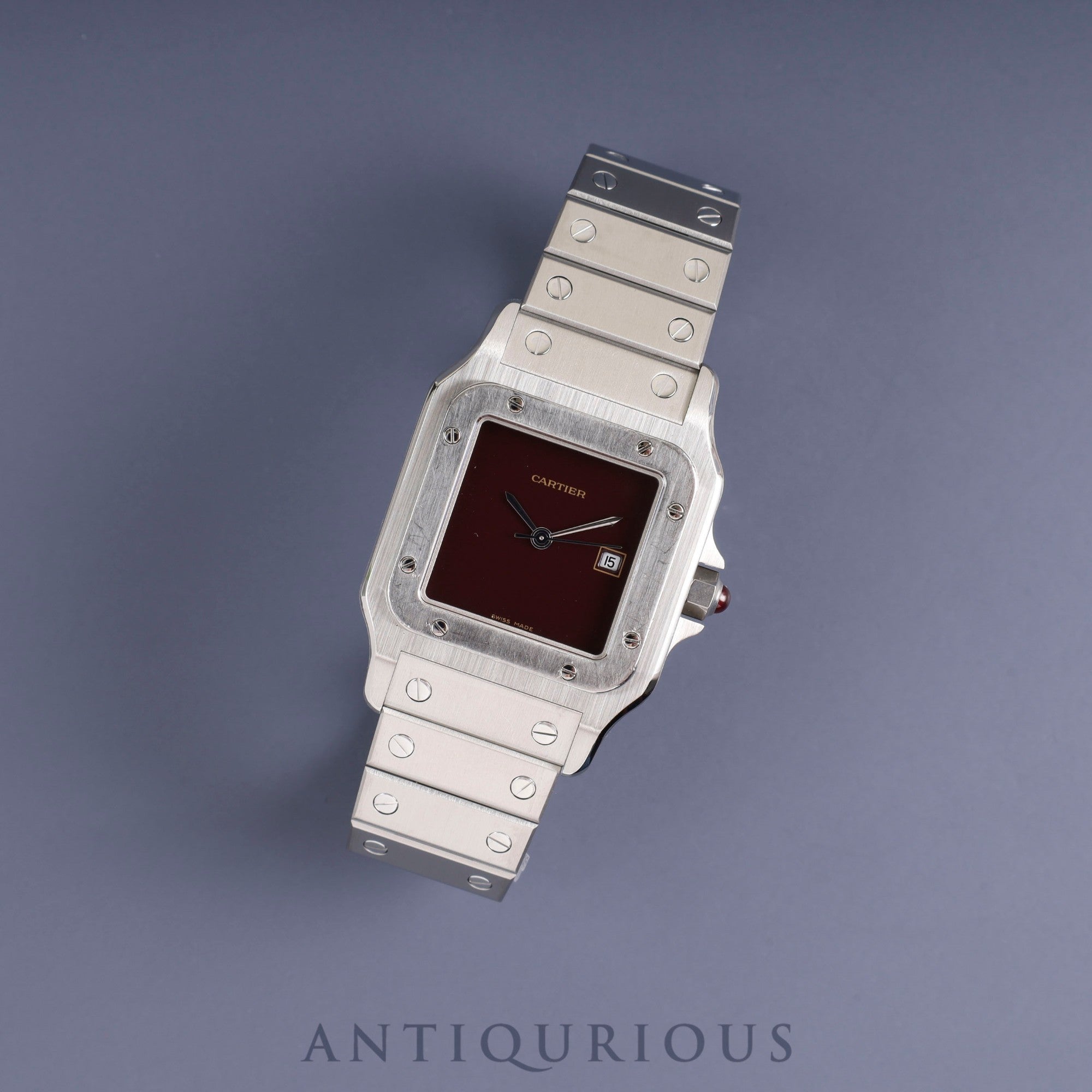 Cartier Santos Galbee LM 45168281/1553 Automatic SS SS Garnet dial Bordeaux dial Complete service (full maintenance) completed at Cartier boutique