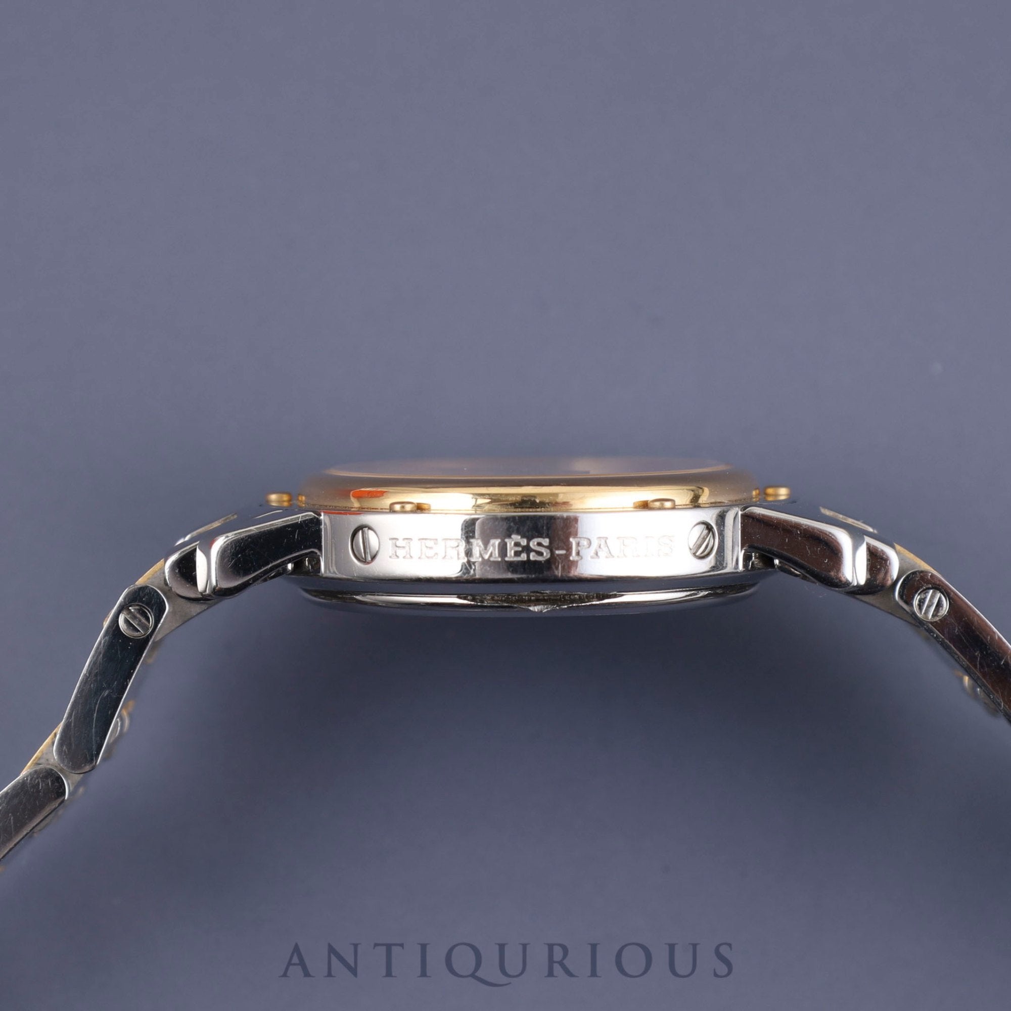 エルメス クリッパー CL4.220 クォーツ SS / YG シャンパンアラビア文字盤 箱 保証書(無記名)コマ2 オーバーホール済み