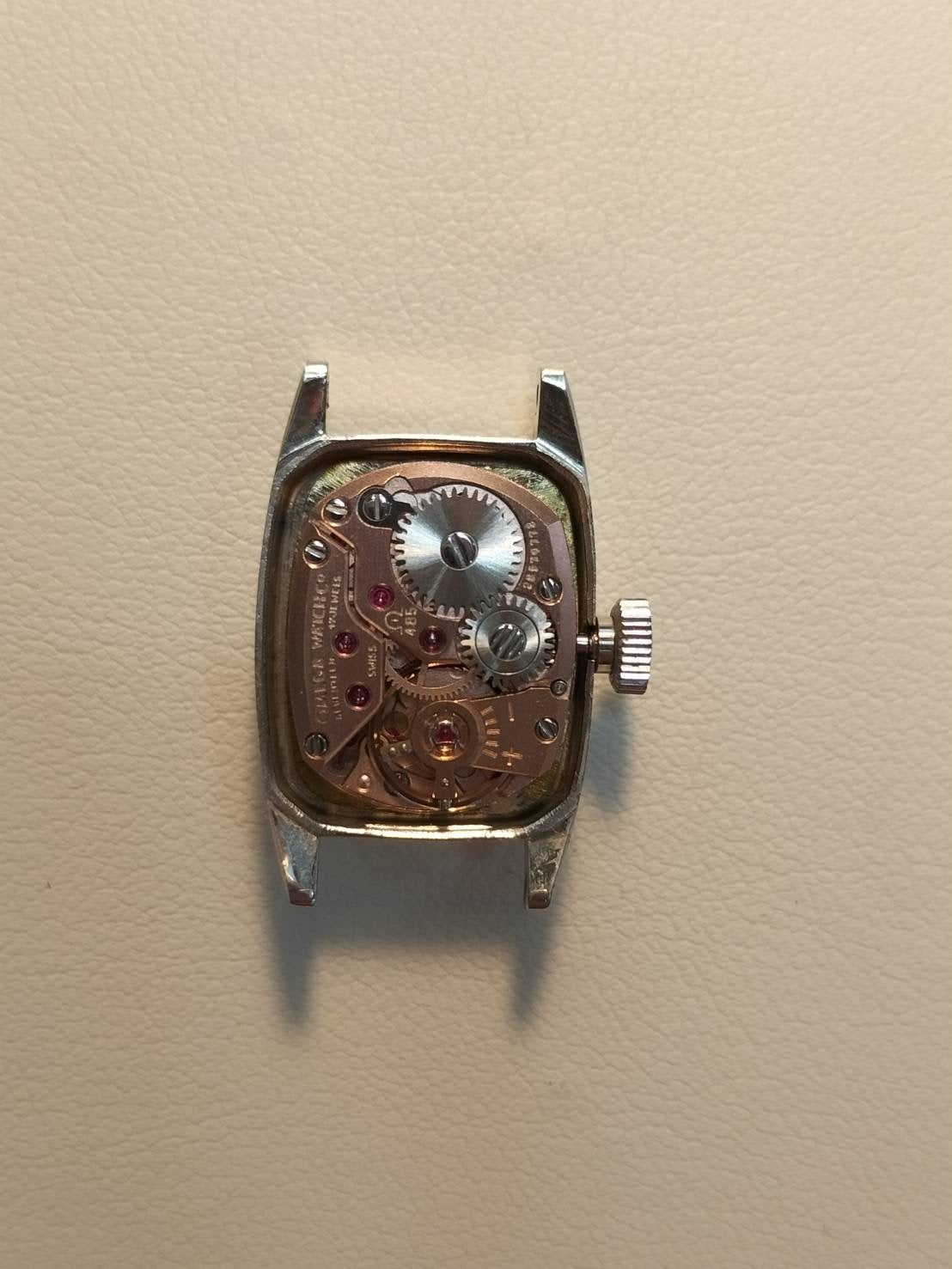 オメガ デ・ヴィル 手巻き SS 革 社外尾錠(SS)シルバー文字盤 オーバーホール済み