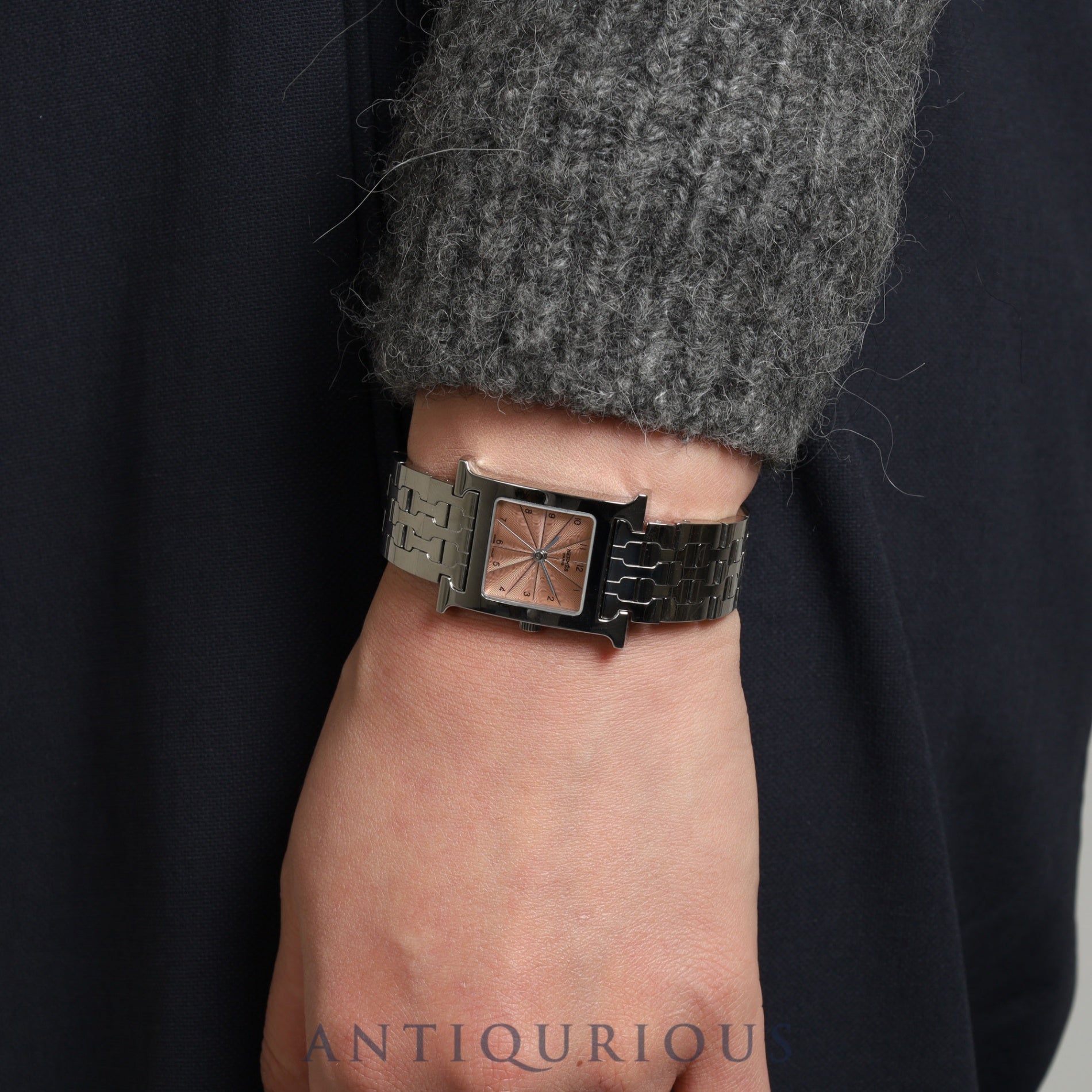 Hermes H Watch HH1.210 Quartz Cal.901.001 SS Orange Dial Box Overhauled