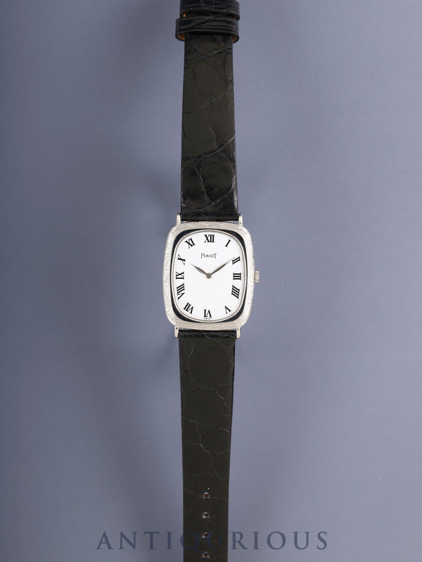 Piaget Oval 9251 Manual Winding Cal.9P2 750WG Leather Original Pin Buckle (750WG) White Roman Overhauled