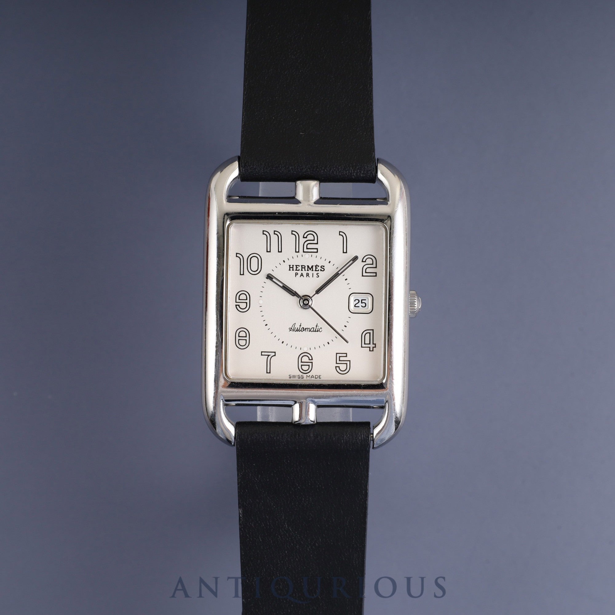 Hermès Cape Cod CC1.710 Automatic Watch, Stainless Steel, Leather, Genuine Buckle (Stainless Steel), Silver Dial, Overhauled