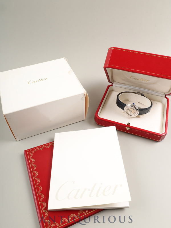 Cartier Must Trinity W1014945 / 2439 Quartz Cal.157 SV925 Original Leather Strap Original Deployment Buckle (SS) Silver Roman Dial Box Booklet Overhauled