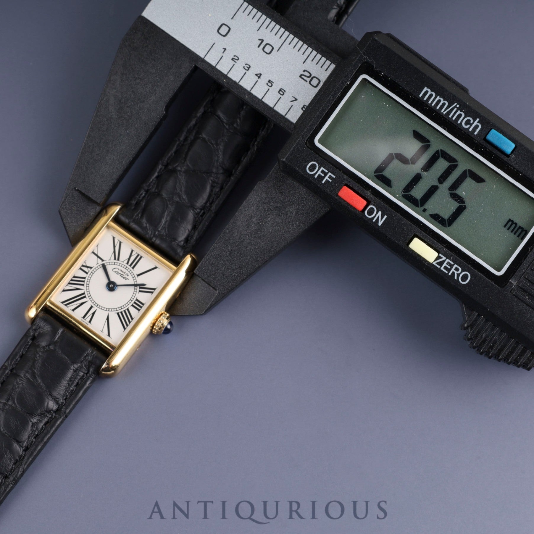 Cartier Must Tank SM W1005554 / 5057001 Quartz Cal.057 SV925 Leather Genuine D-buckle (GP) Opalan dial Genuine replacement belt Box Warranty (1992) Overhauled