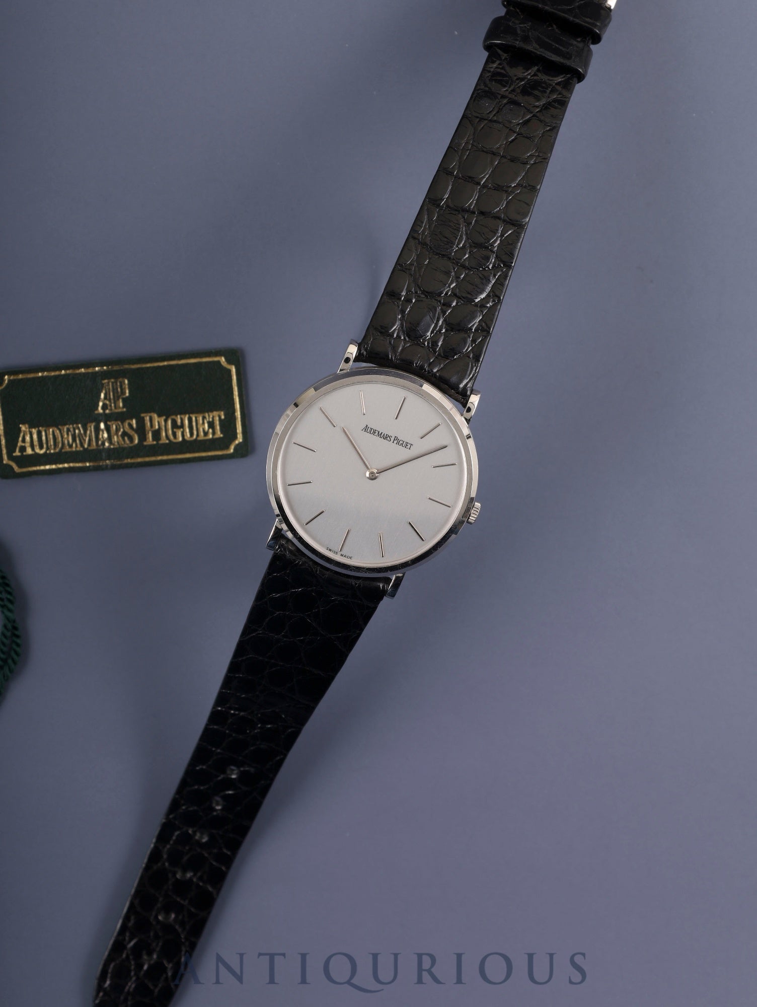 オーデマ・ピゲ エクストラフラット 4791BC.0.0002 手巻き Cal.2080 750WG 純正革ベルト 純正尾錠(750WG) シルバー文字盤 タグ オーバーホール済み