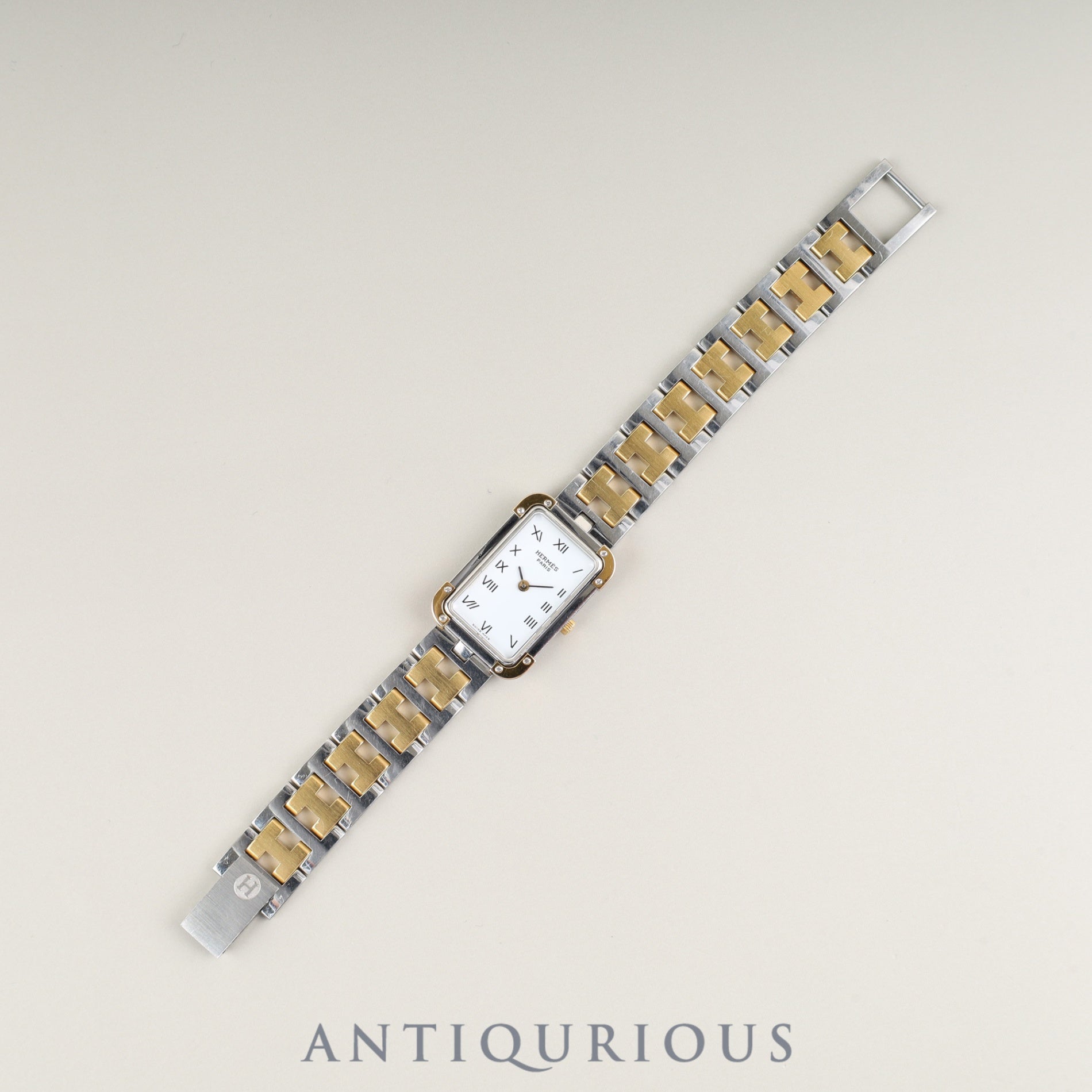 エルメス クロアジュール CR1.240 クォーツ Cal.976.001 SS/GP SS/GP ホワイト文字盤 オーバーホール済み