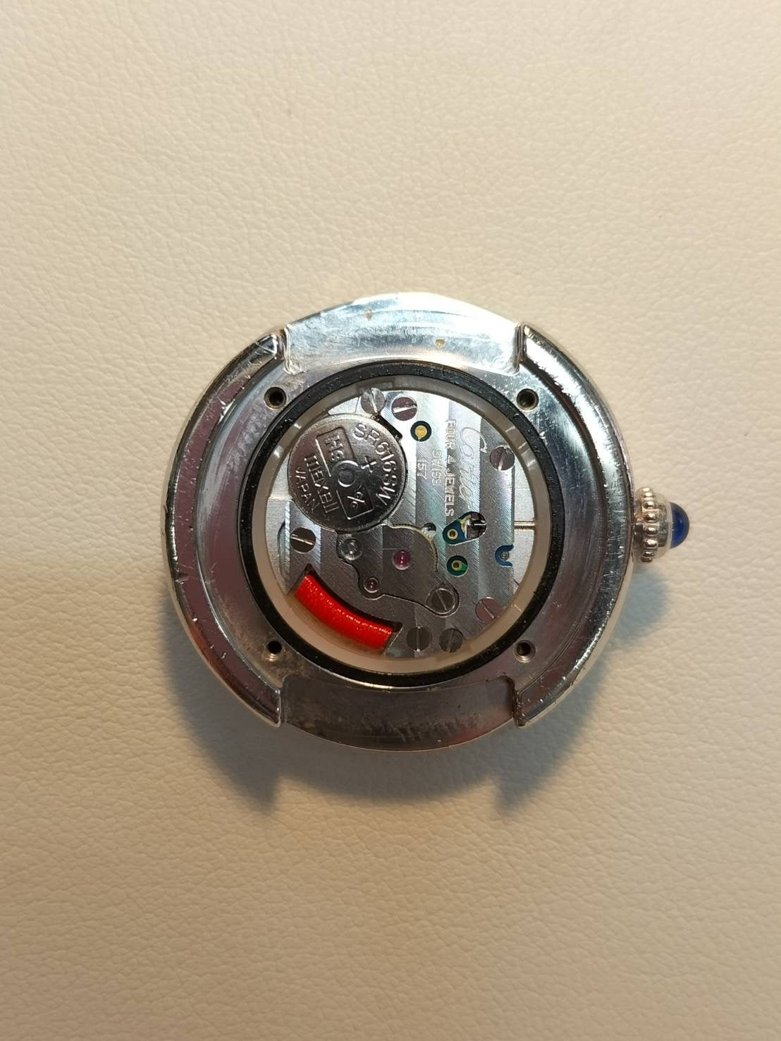 Cartier Must Trinity W1014945 / 2439 Quartz Cal.157 SV925 Leather Genuine Buckle (SS) Silver Roman Dial Overhauled