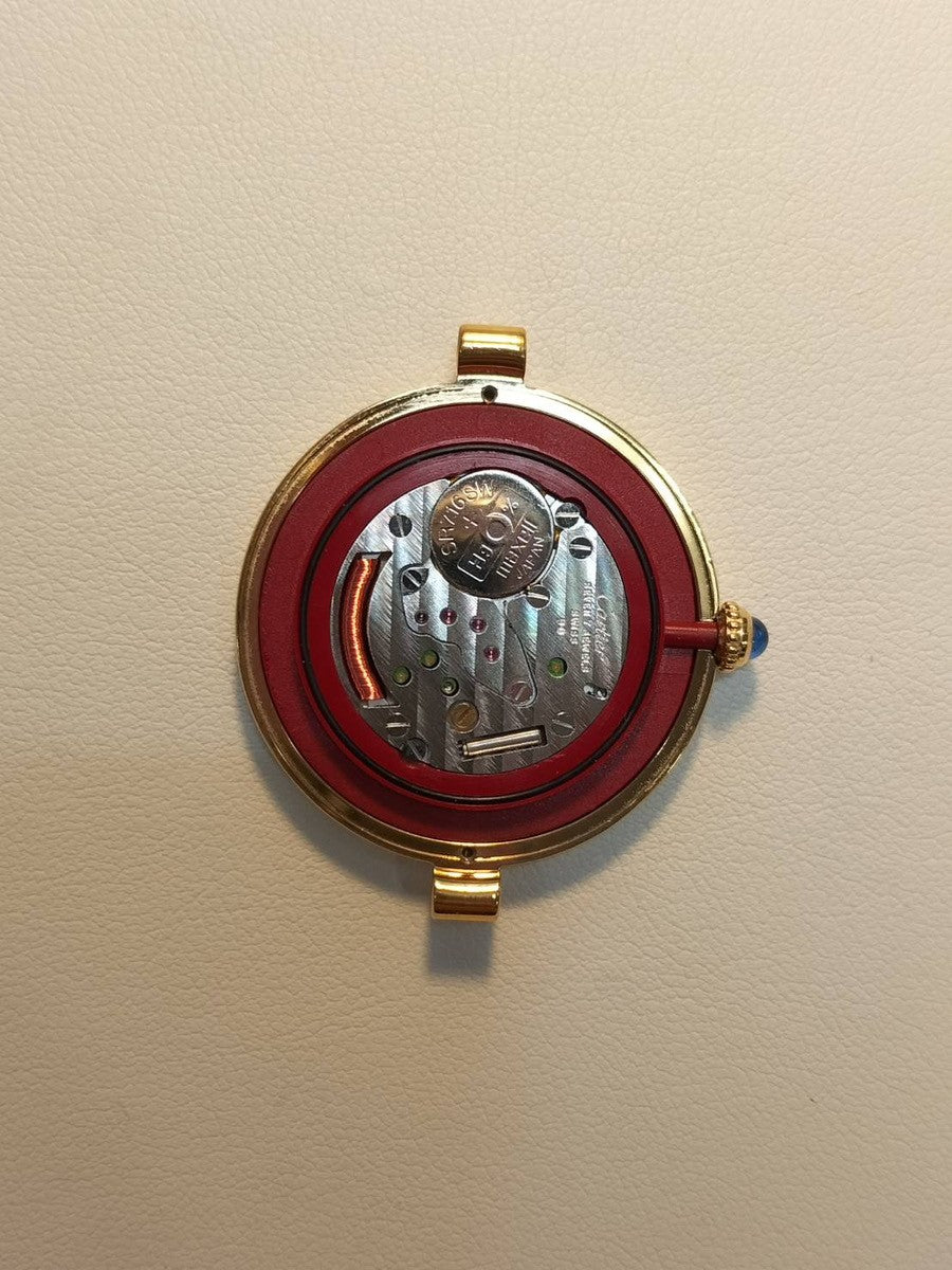 カルティエ マスト ヴァンドーム VLC LM 590003 クォーツ Cal.90 SV925 革 純正尾錠(GP) オパラン文字盤 オーバーホール済み