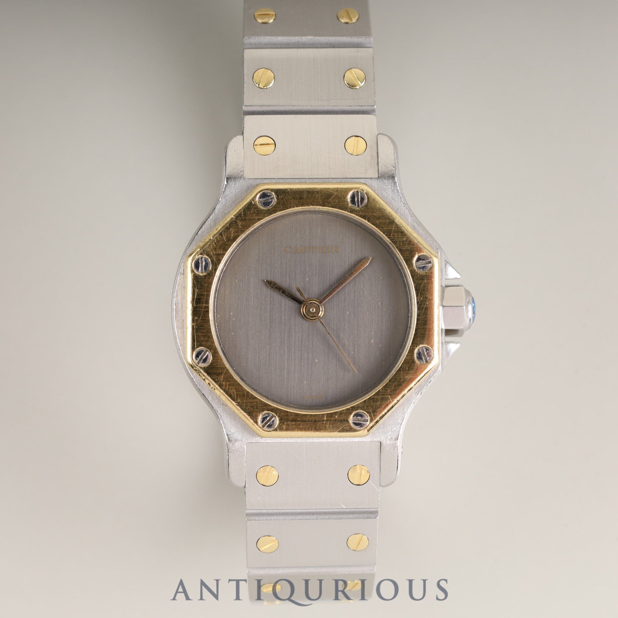 Cartier Santos Octagon SM 2039488 / 0907 Automatic SS/YG SS/YG Grey ghost dial Overhauled Bracelet cleaned by Cartier