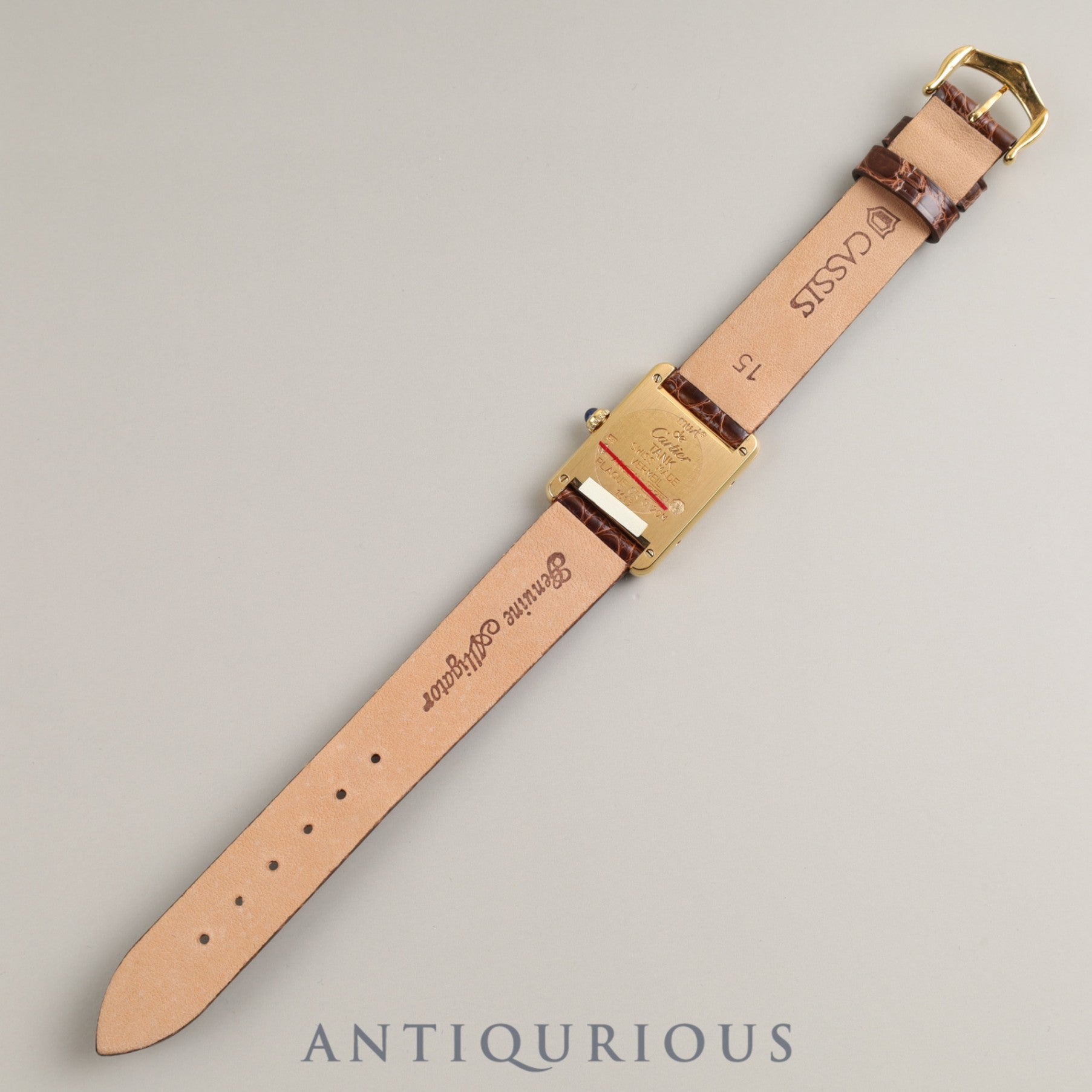 Cartier Must Tank SM QZ 1613 SV925 Leather Genuine Buckle (GP) Opalan Dial Newly Finished Overhauled