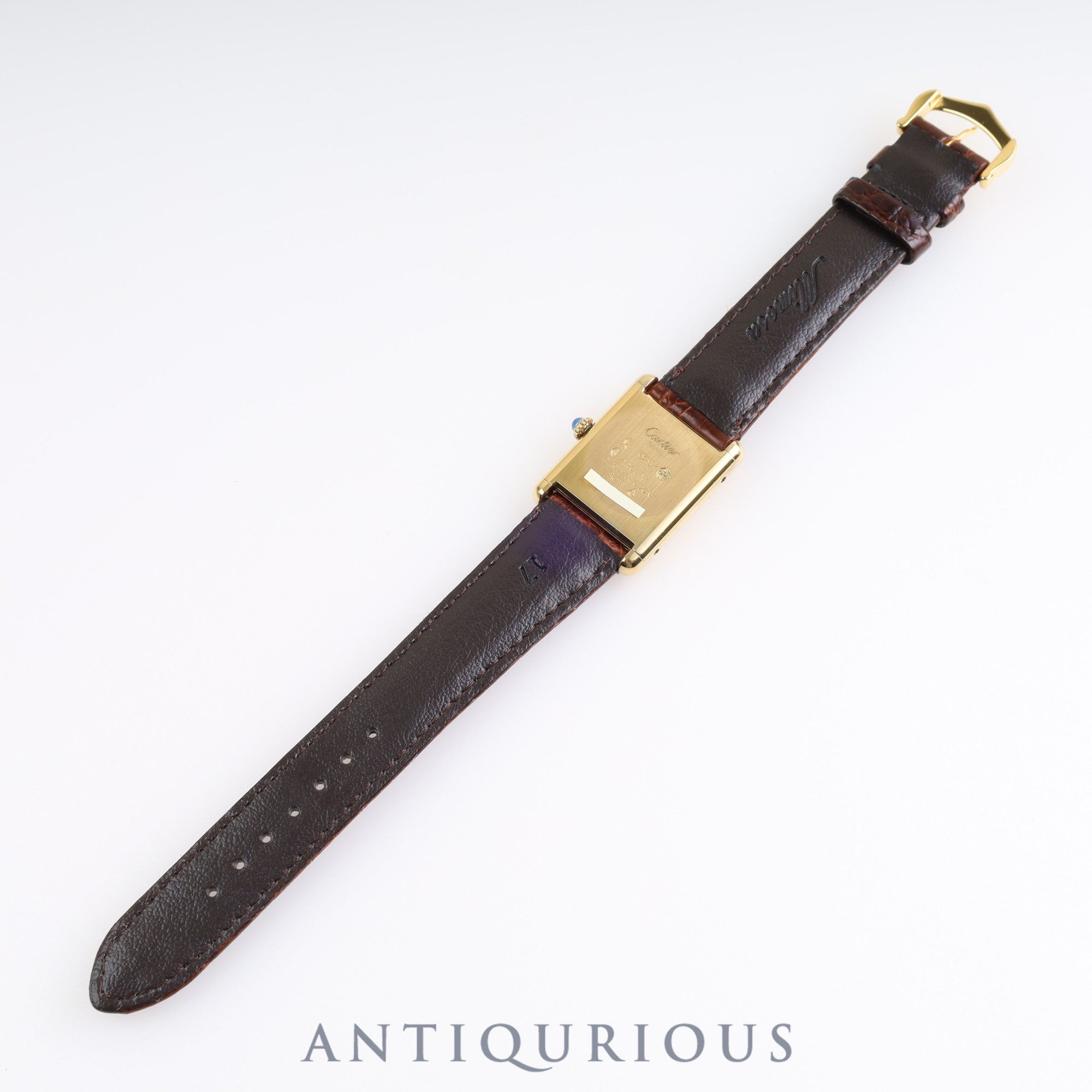 Cartier Must Tank LM Manual winding 925 Leather Genuine buckle (GP) Ivory Roman dial Box Cartier boutique complete service