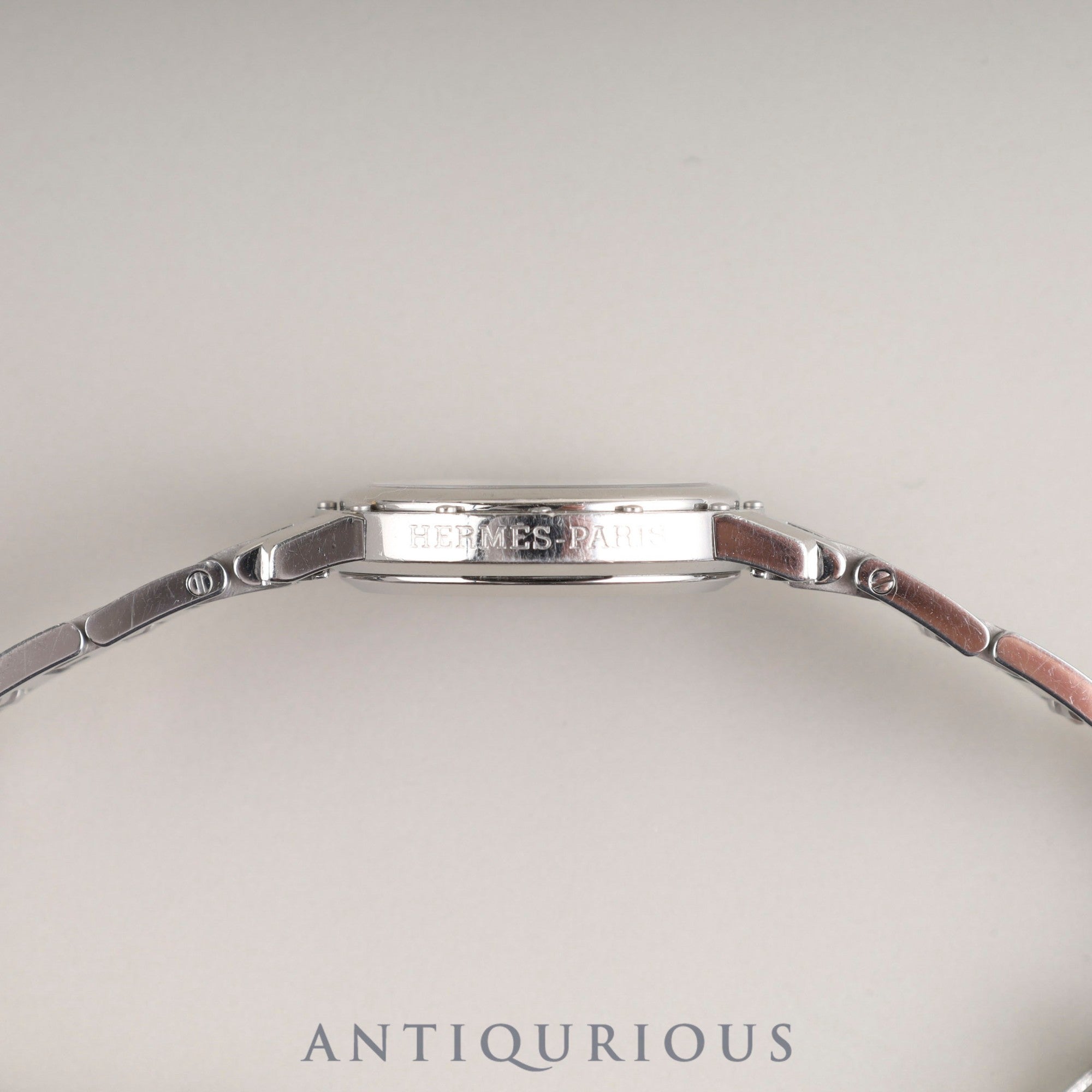 エルメス クリッパーオーバル CO1.210 クォーツ Cal.976.001 SS SS ホワイトギョーシェ文字盤 オーバーホール済み