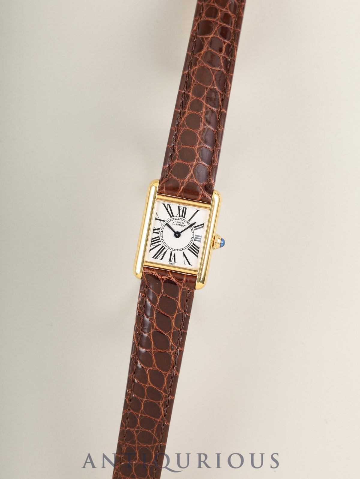 Cartier Must Tank SM 5057001 Quartz SV925 Leather Genuine D-Buckle (GP) Oparan Dial (SWISS marking) Polished, Complete Service by Cartier Boutique
