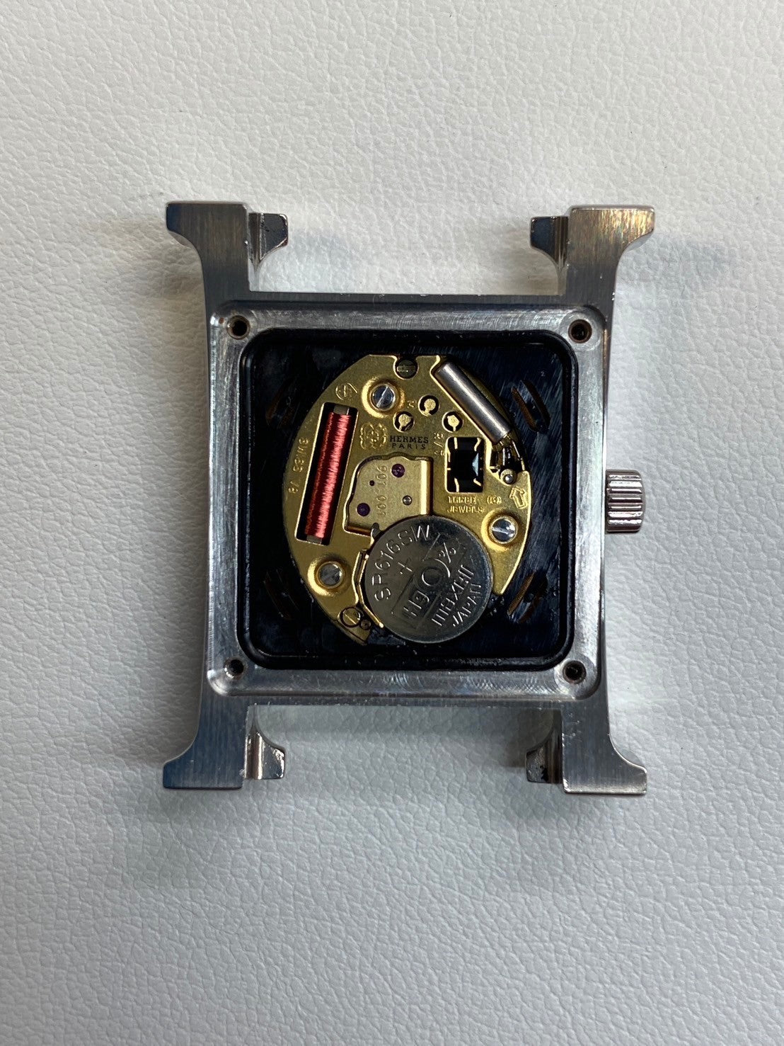 Hermes H Watch HH1.210 Quartz Cal.901.001 SS Orange Dial Box Overhauled