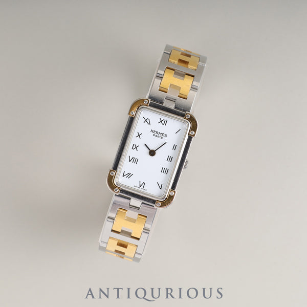 Hermes Cloajour 54 10 75 Quartz Cal.976.001 SS/GP SS/GP White Dial Overhauled