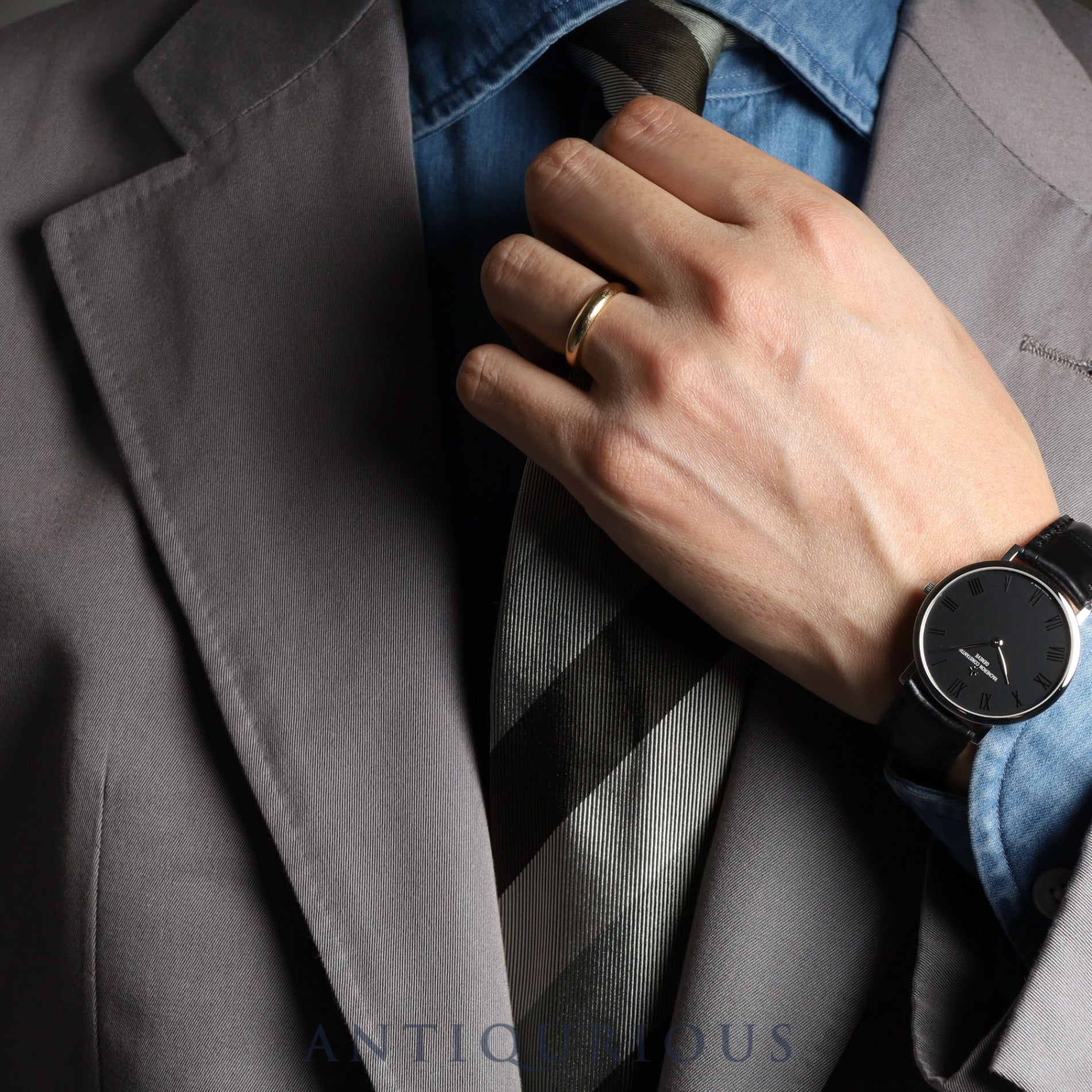 ヴァシュロン・コンスタンタン エッセンシャルフラット 31160/000G-8996 手巻き Cal.1132 WG 革 黒文字盤 33.0mm ※2023/6/12 コンプリートサービス済み