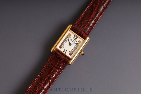 Cartier Must Tank SM QZ Trinity Dial D Buckle