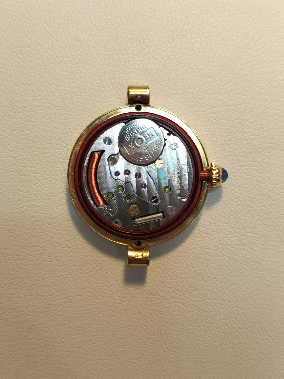 Cartier Must Vendôme VLC SM 590004 Quartz SV925 Leather Watch with Genuine D-buckle (GP) Ivory 4-point Roman Dial Overhauled