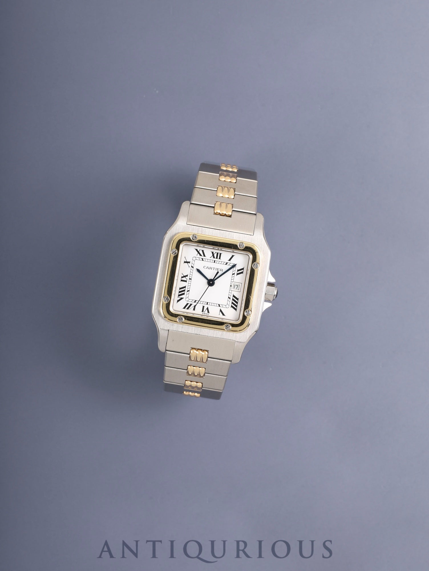 【Cartier】santos de Cartier LM 余りコマ1つ カルティエ サントス カレ LM 2961 自動巻き Cal.2671 SS/YG SS/YG