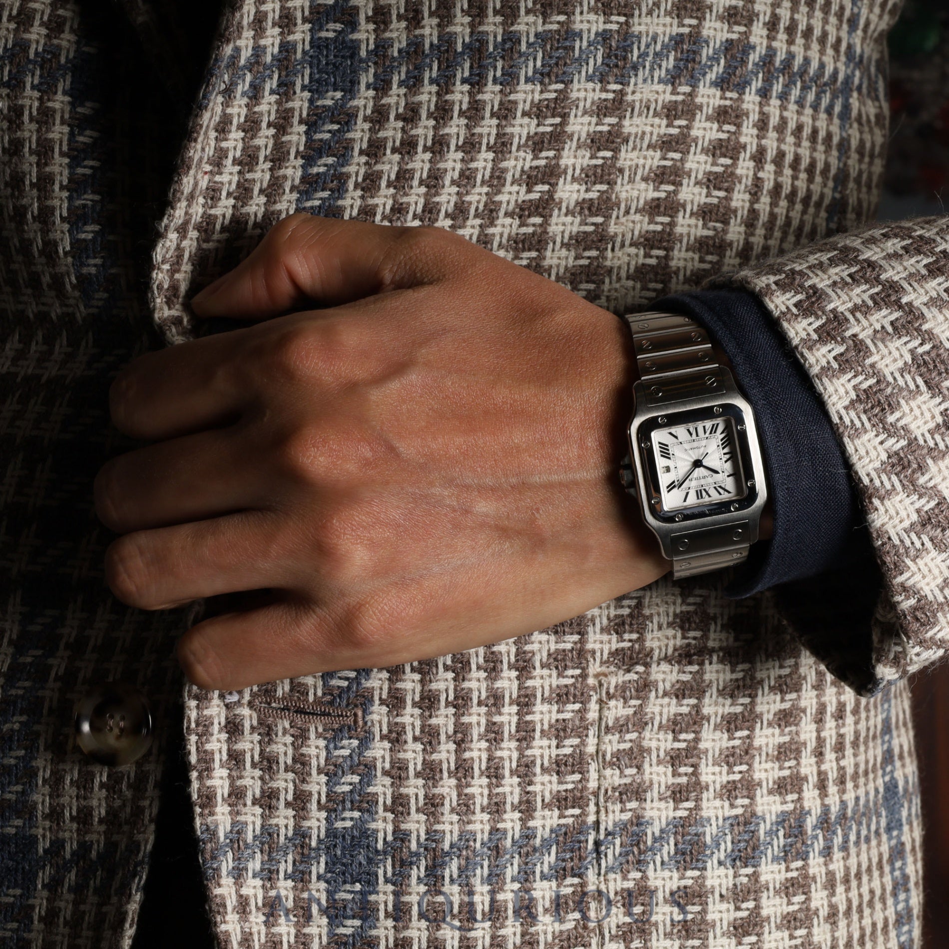 カルティエ サントス ガルベ LM W20055D6 / 2319 自動巻き SS SS シルバーギョーシェ文字盤 カルティエブティックにてコンプリートサービス(フルメンテナンス)済み