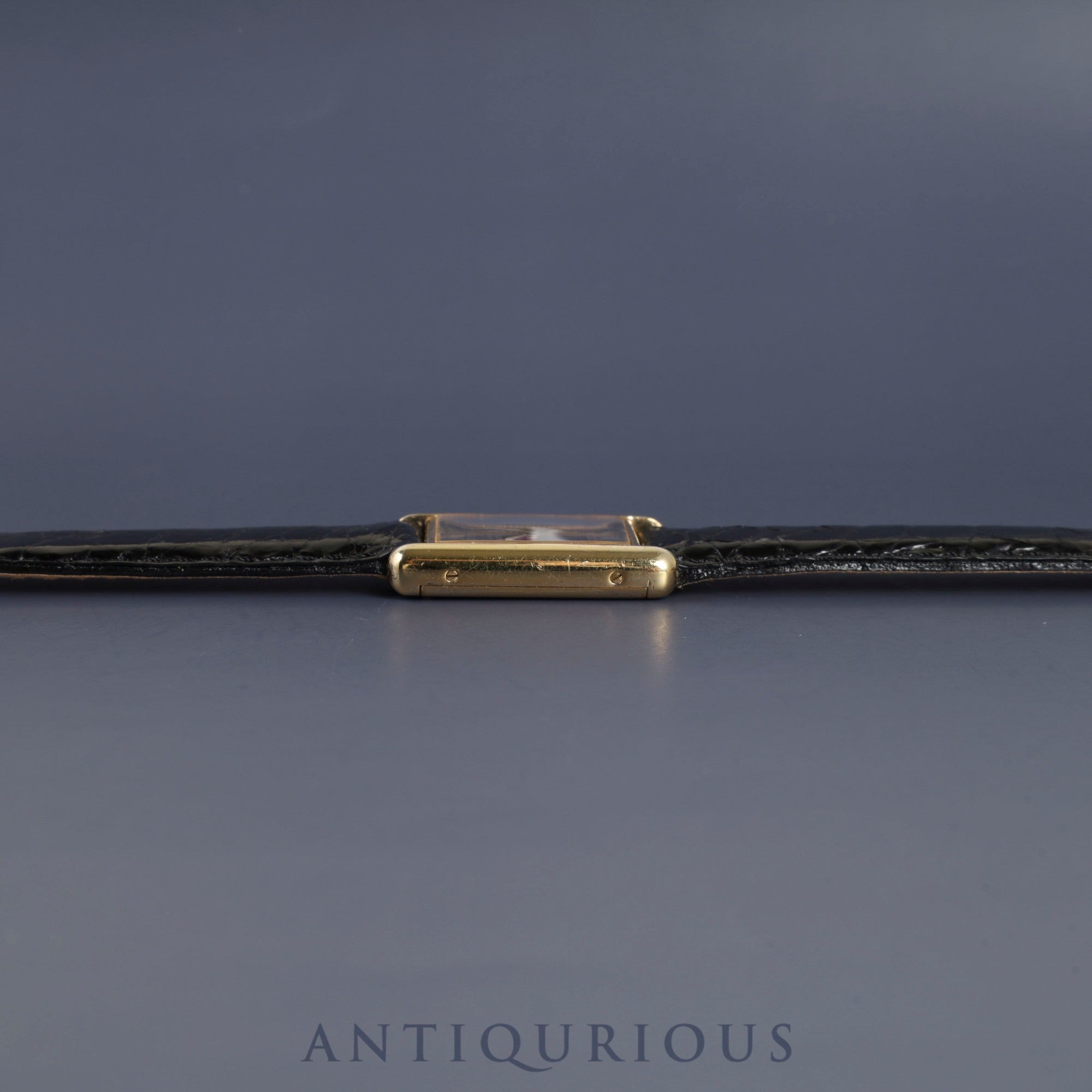 Cartier Must Tank LM Manual Winding SV925 Leather Watch with Genuine GP Buckle, Black Roman Dial, Overhauled