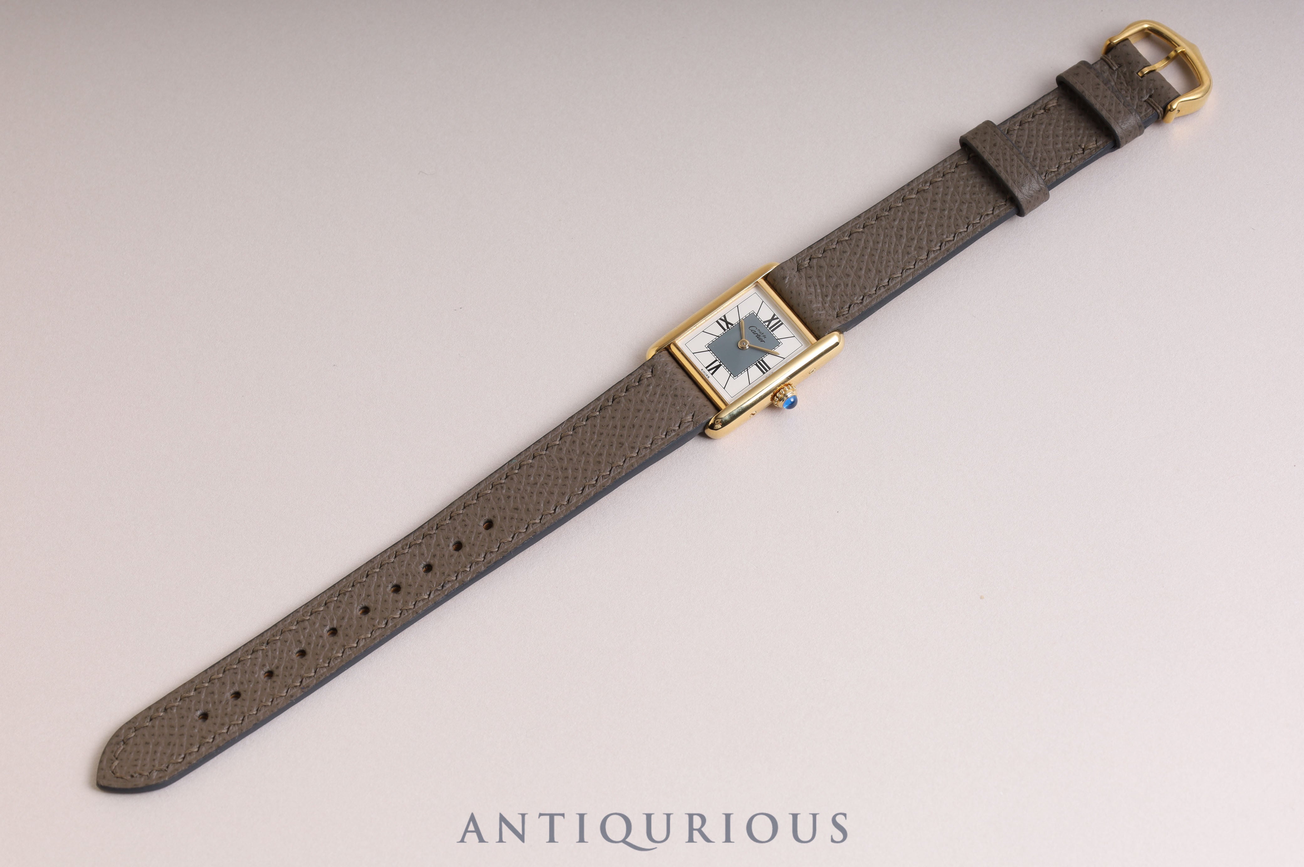 Cartier Must Tank SM QZ Center Gray Flying Roman Dial
